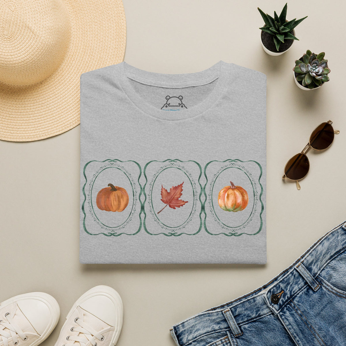 Autumn Trio Pumpkin & Leaf T-Shirt