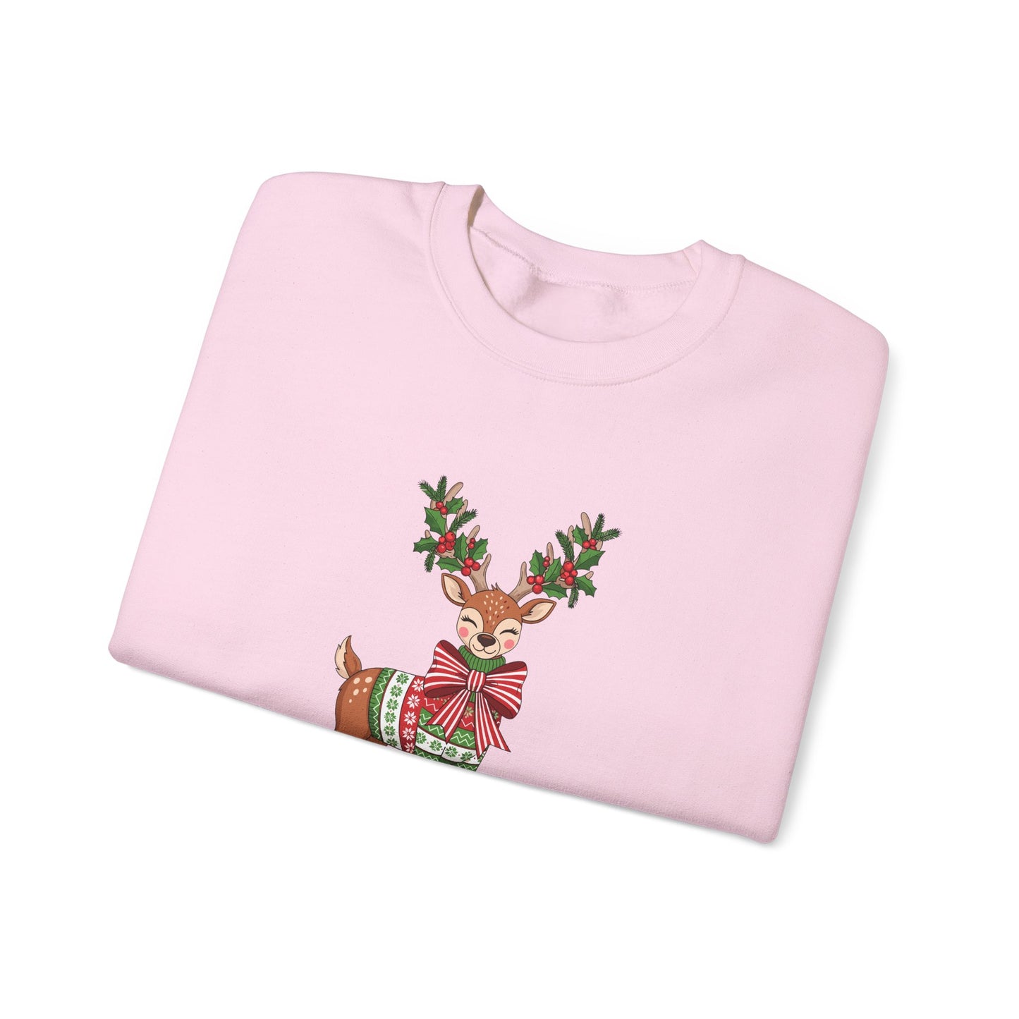 Christmas Reindeer Crewneck Sweatshirt - Festive Holiday Reindeer Design