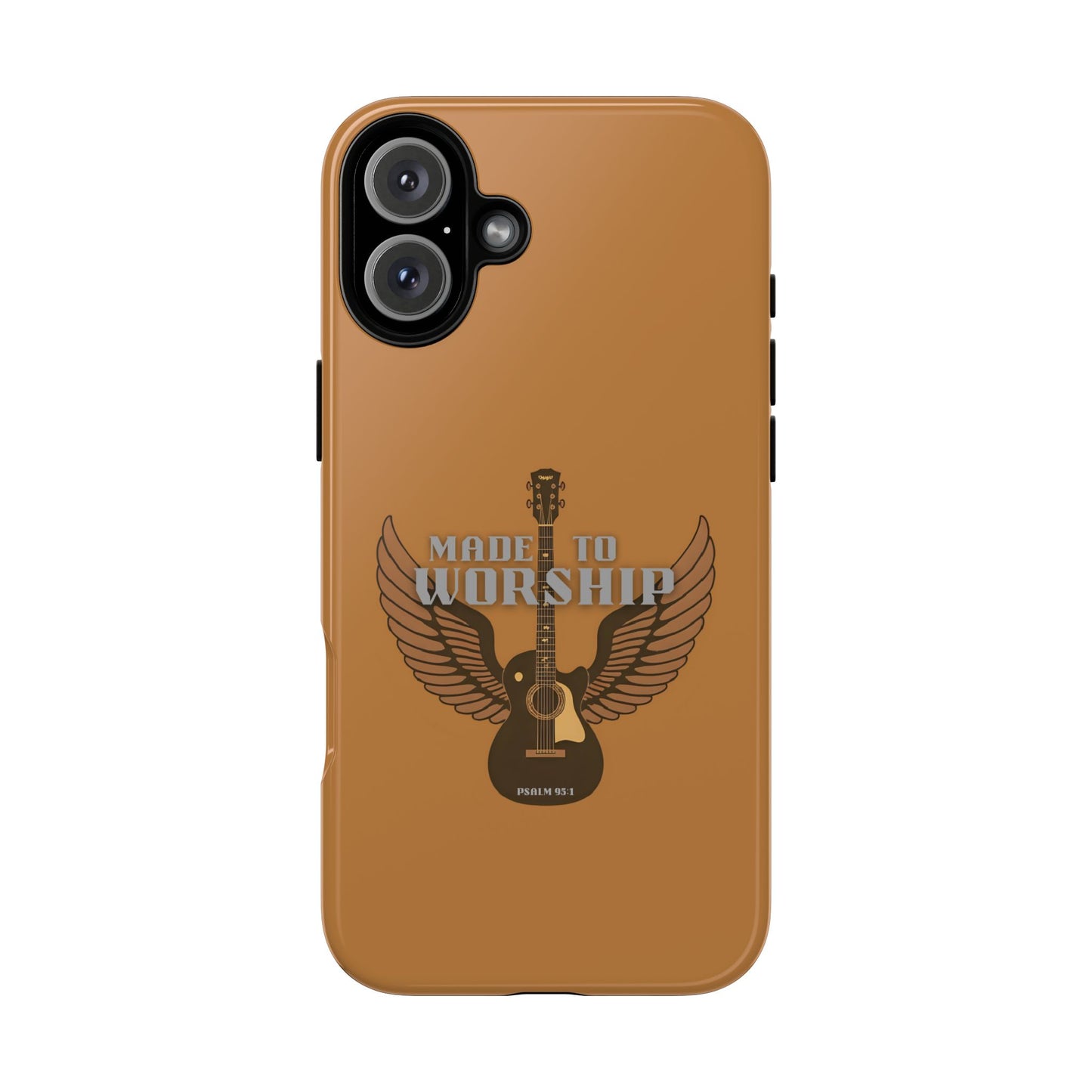 Tough Phone Case — "Made to Worship" Acoustic Guitar Wings Design