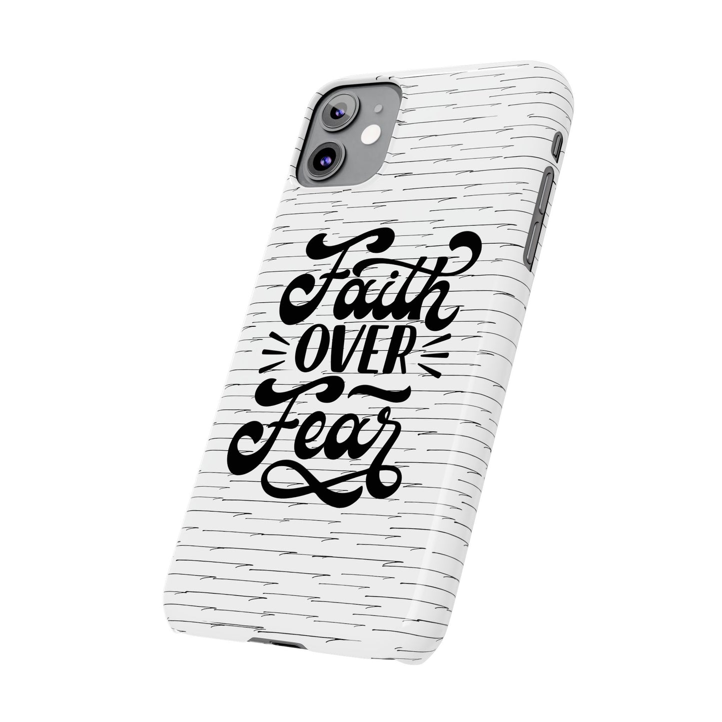 Inspirational Faith Over Fear Phone Case | Slim Case for iPhone & Samsung | Motivational Gift | Modern Design