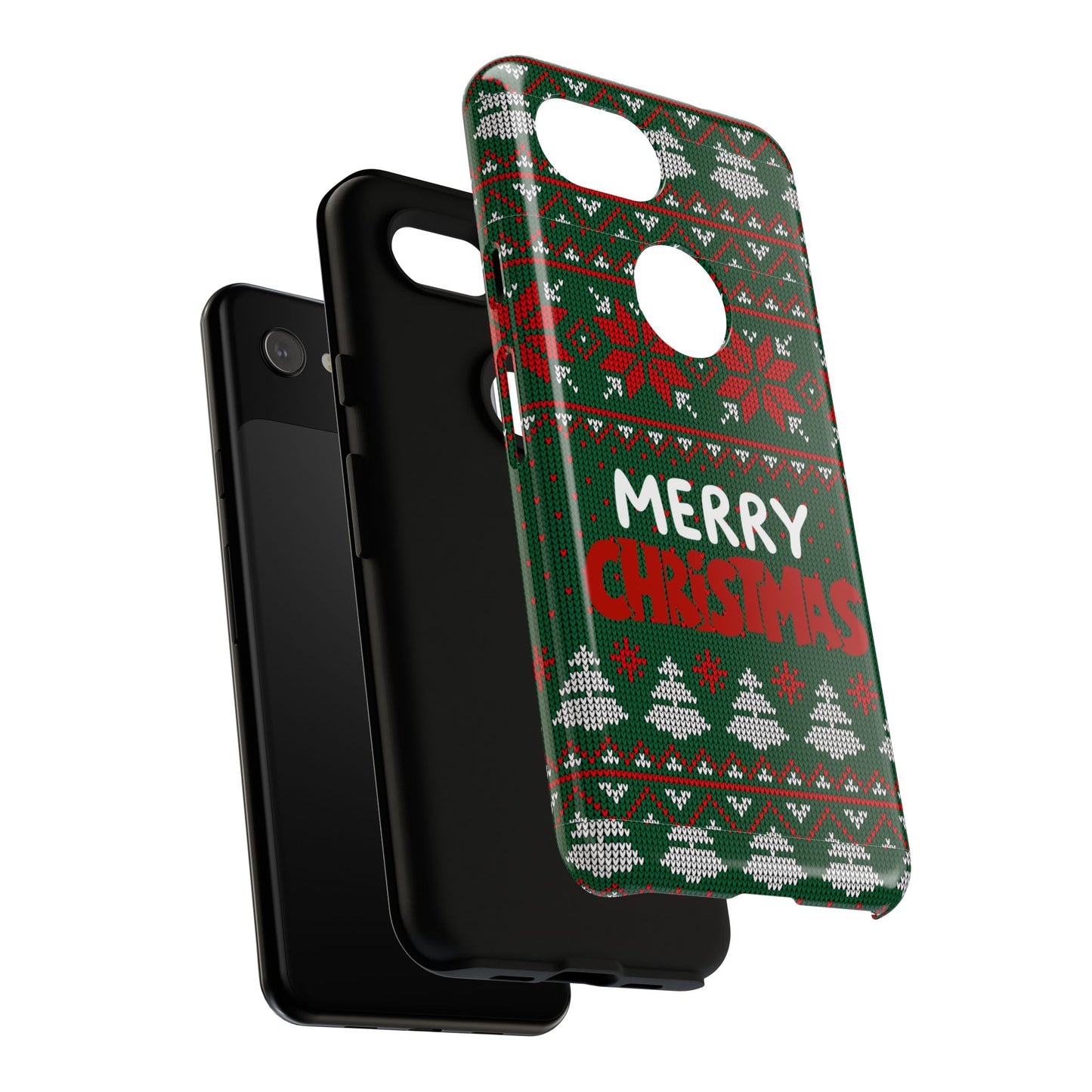 Merry Christmas Phone Case - Festive Green Ugly Sweater Design