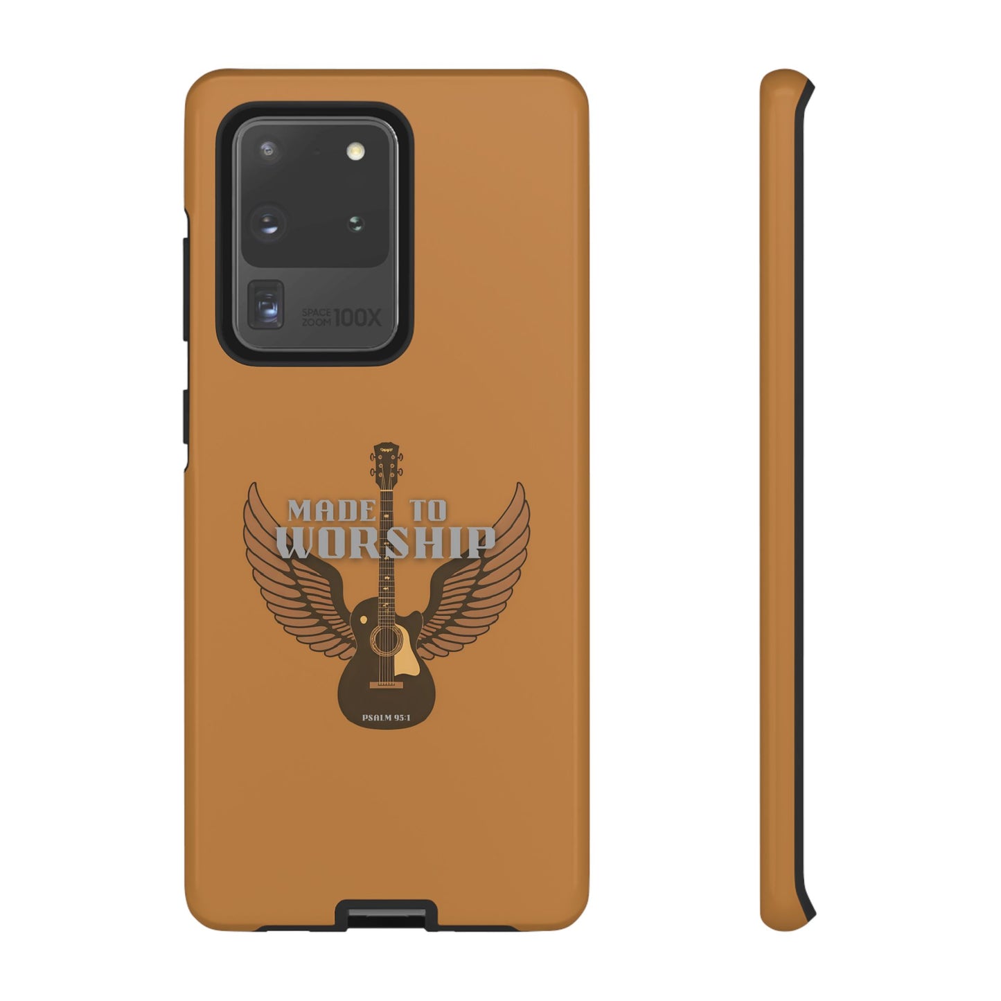 Tough Phone Case — "Made to Worship" Acoustic Guitar Wings Design