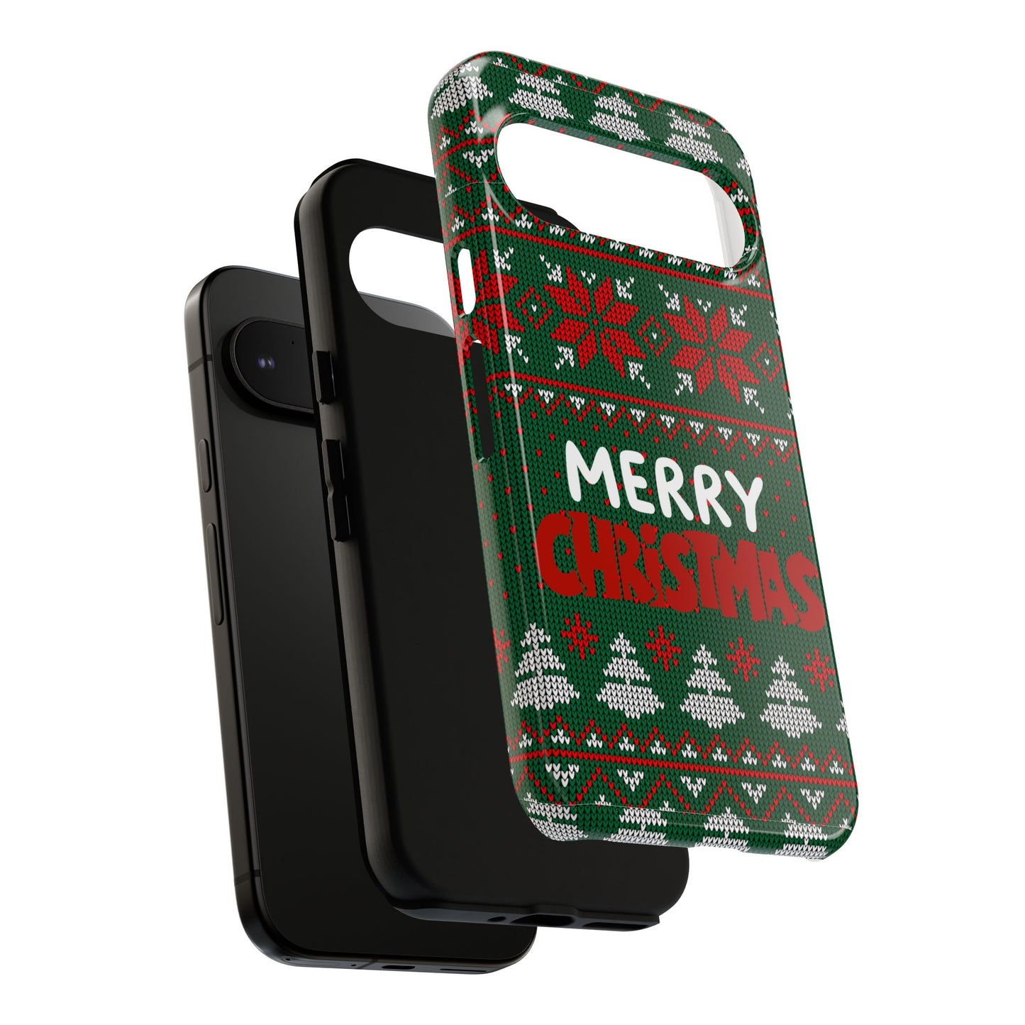 Merry Christmas Phone Case - Festive Green Ugly Sweater Design