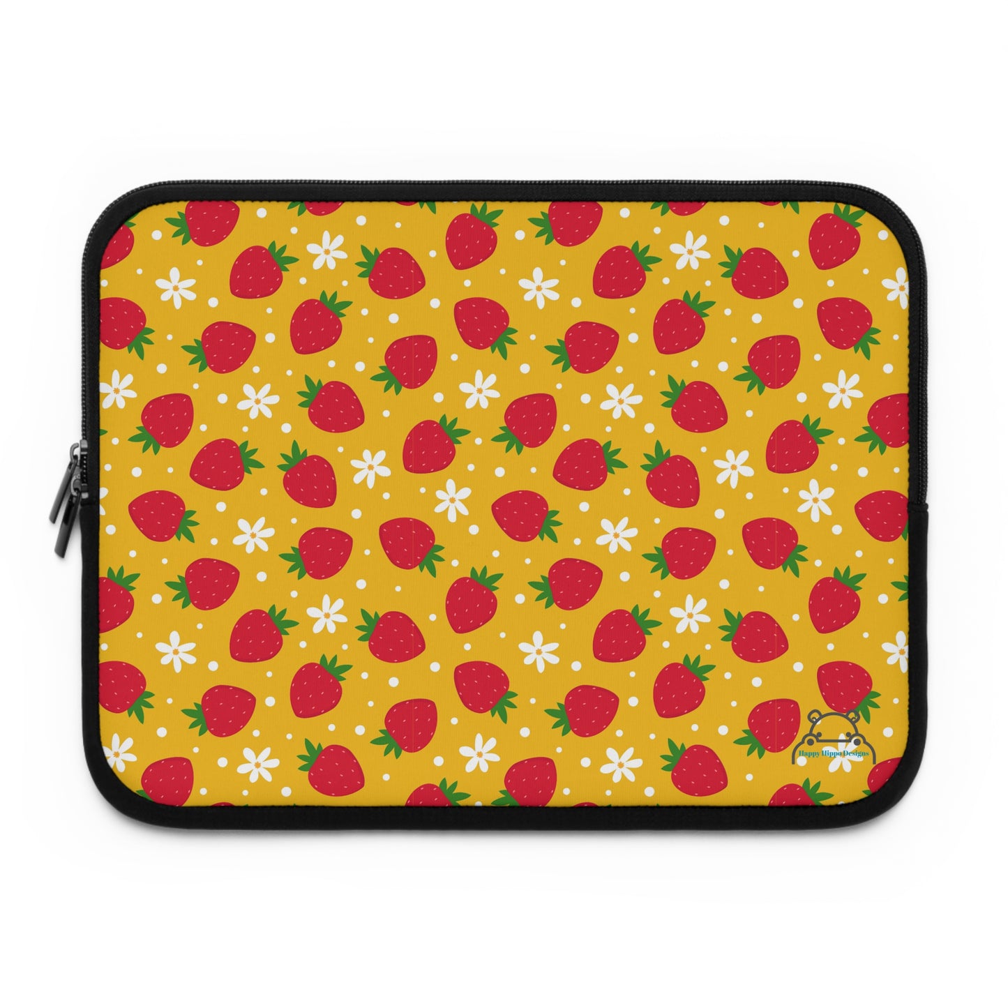 Strawberry Print Laptop Sleeve, Cute Tech Case