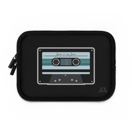 Laptop Sleeve Retro Cassette Tape- Jesus is my Jam Design