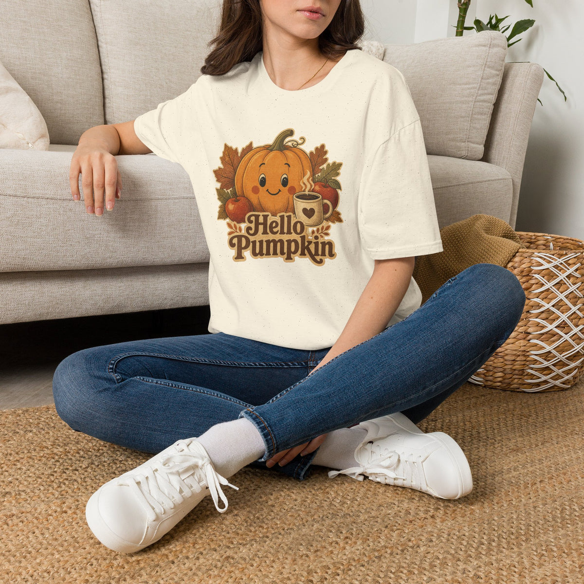 Hello Pumpkin T-Shirt — Cute Vintage Pumpkin Fall Tee