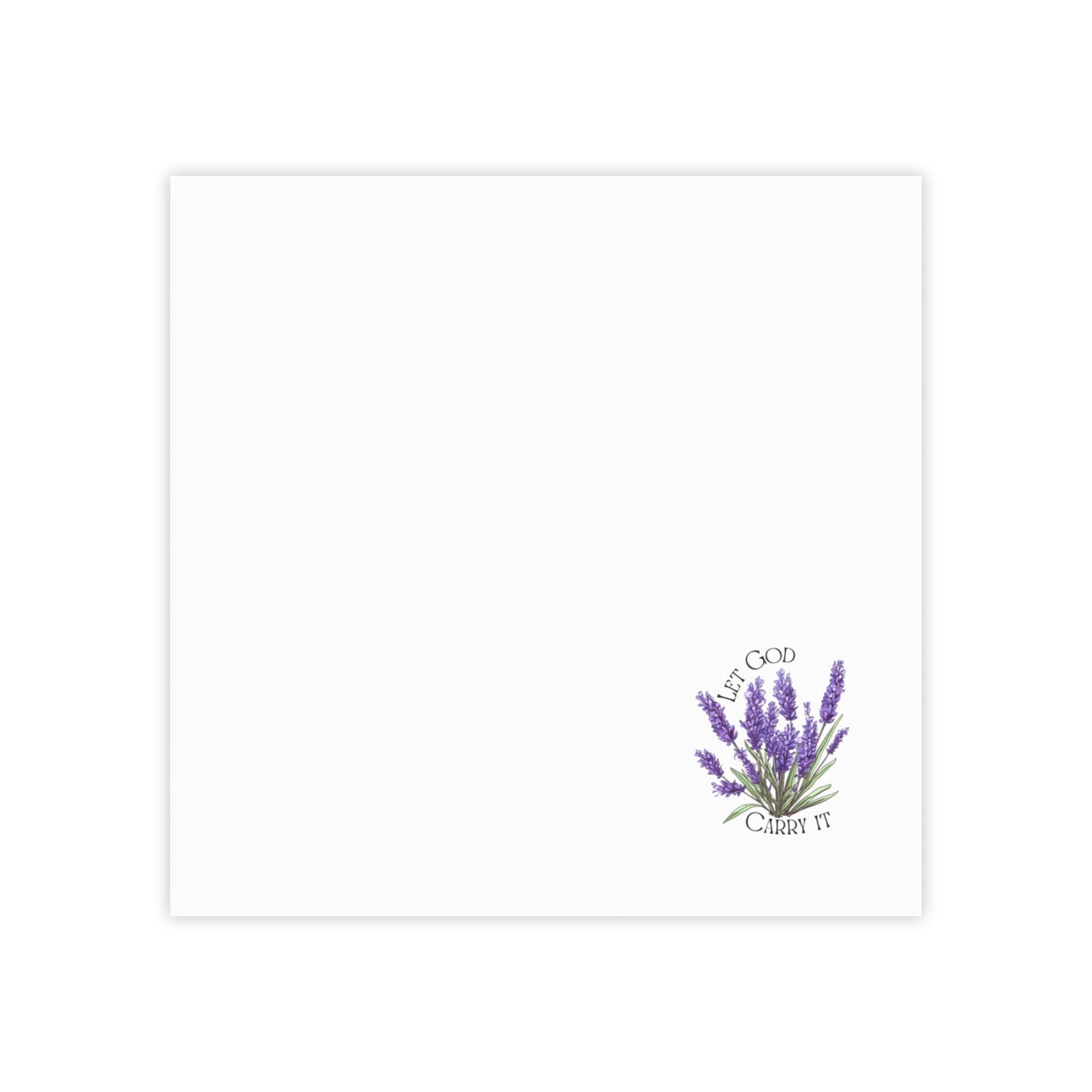 Lavender Floral Post-it Notes — "Let God Carry It" Decorative Sticky Pads