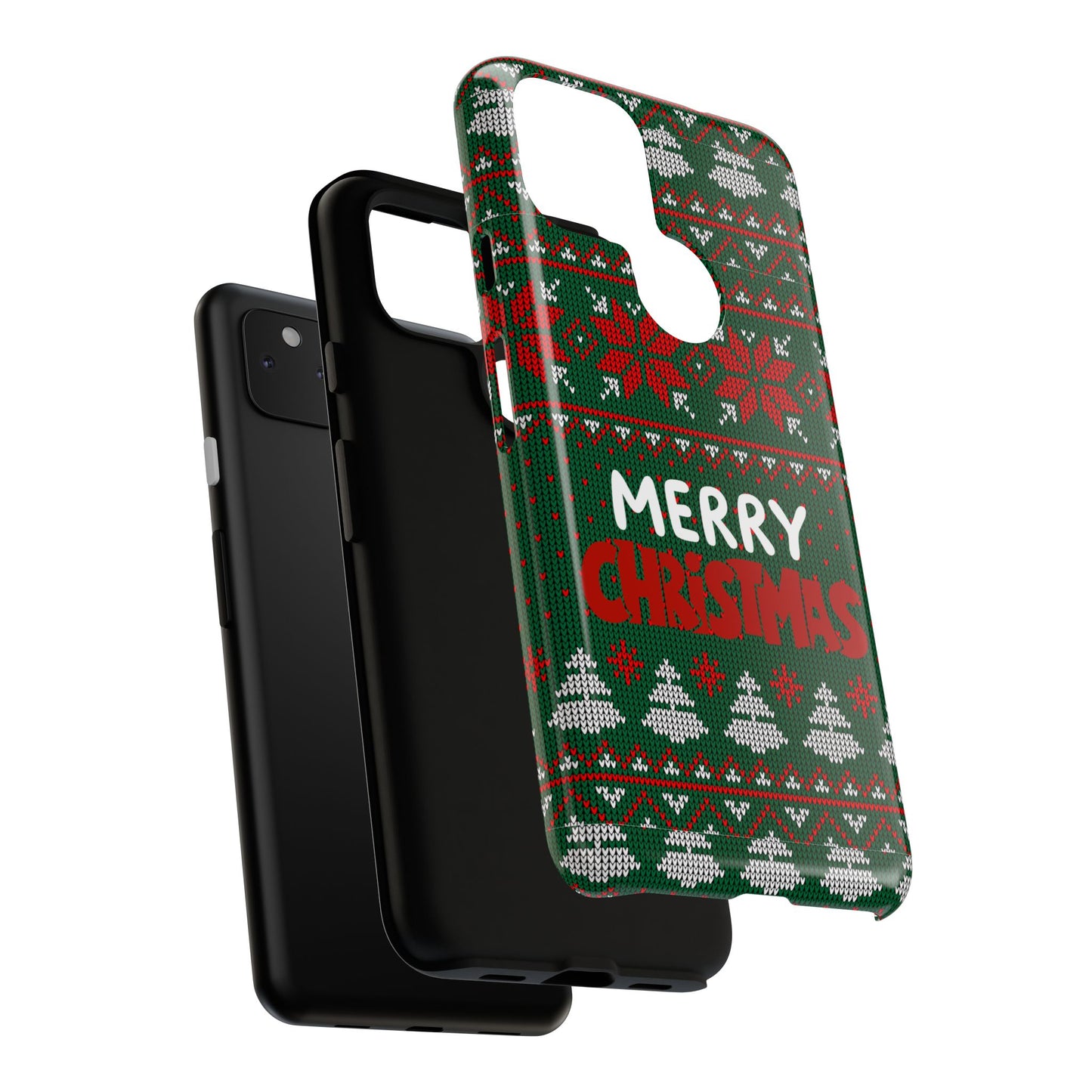 Merry Christmas Phone Case - Festive Green Ugly Sweater Design