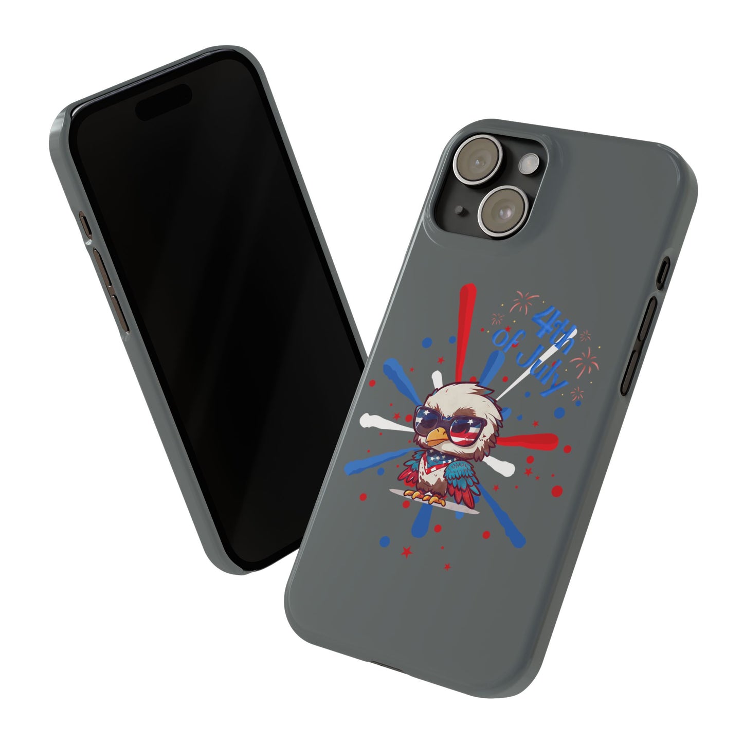 Patriotic Slim Phone Cases with Vector Owl Design | Fourth of July Phone Cover, USA Pride Phone Case, Holiday Gift, Trendy Phone Accessory