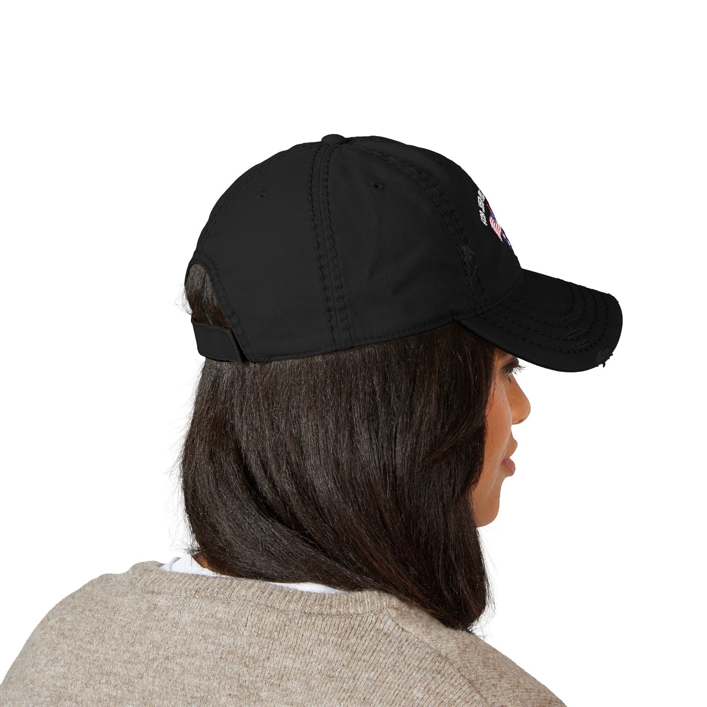 Embroidered Dad Hat - American Flag 'God shed his grace on thee'