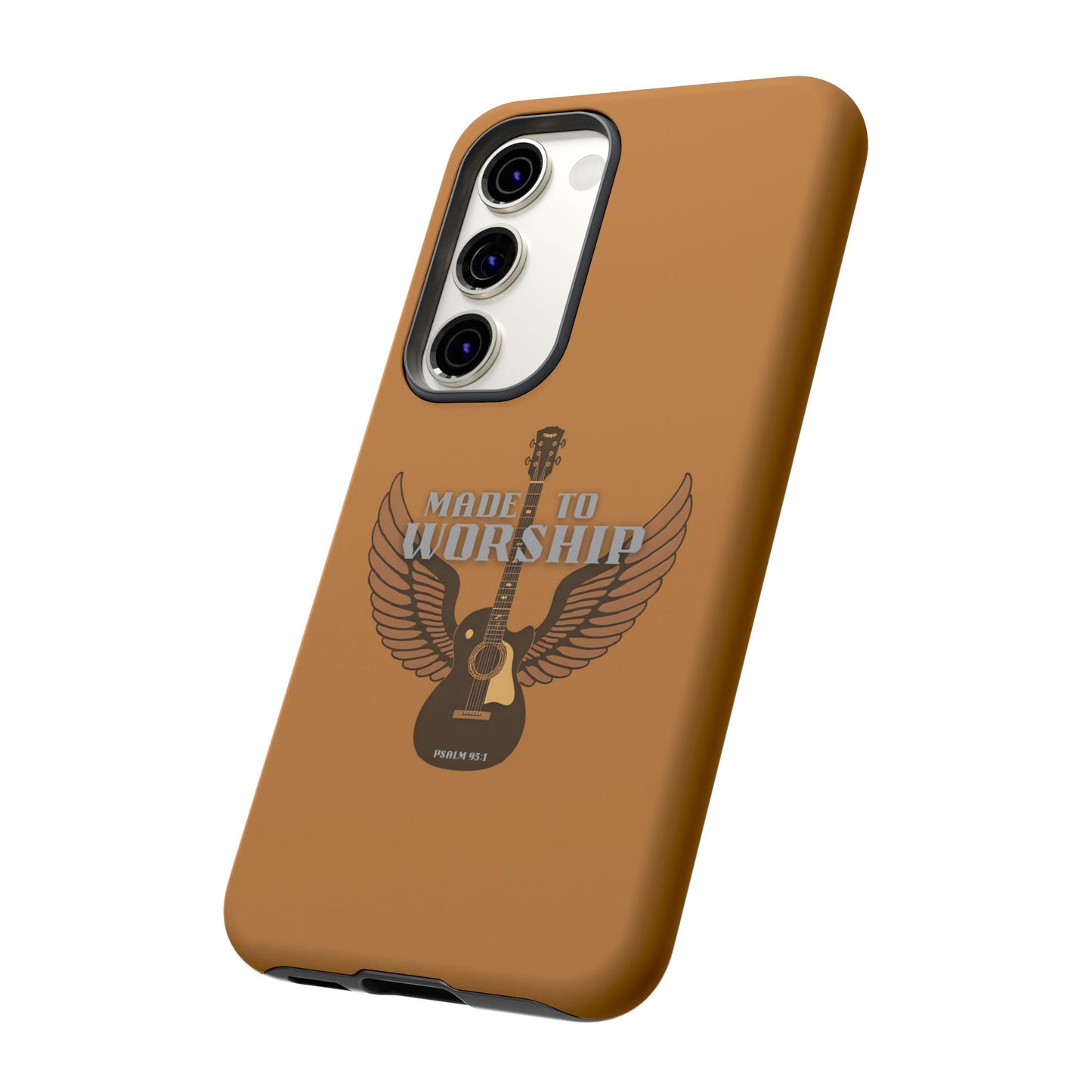 Tough Phone Case — "Made to Worship" Acoustic Guitar Wings Design