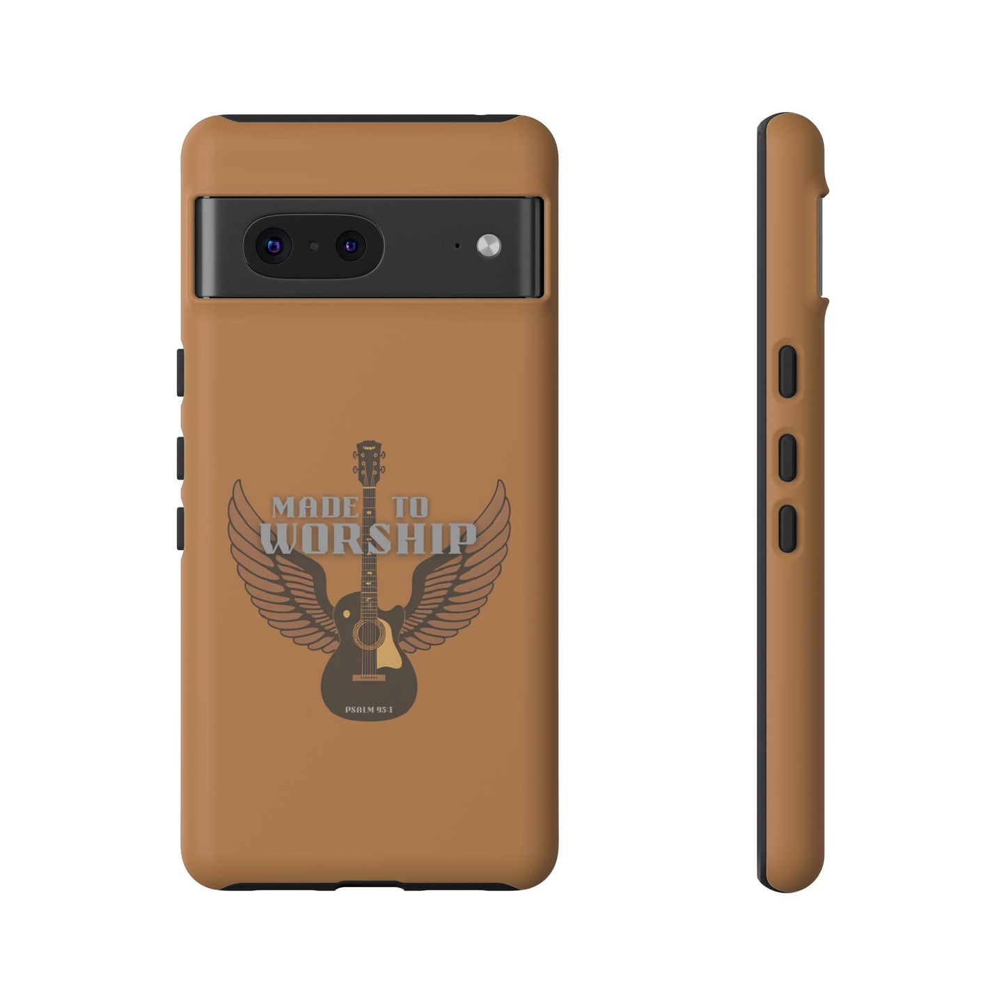 Tough Phone Case — "Made to Worship" Acoustic Guitar Wings Design