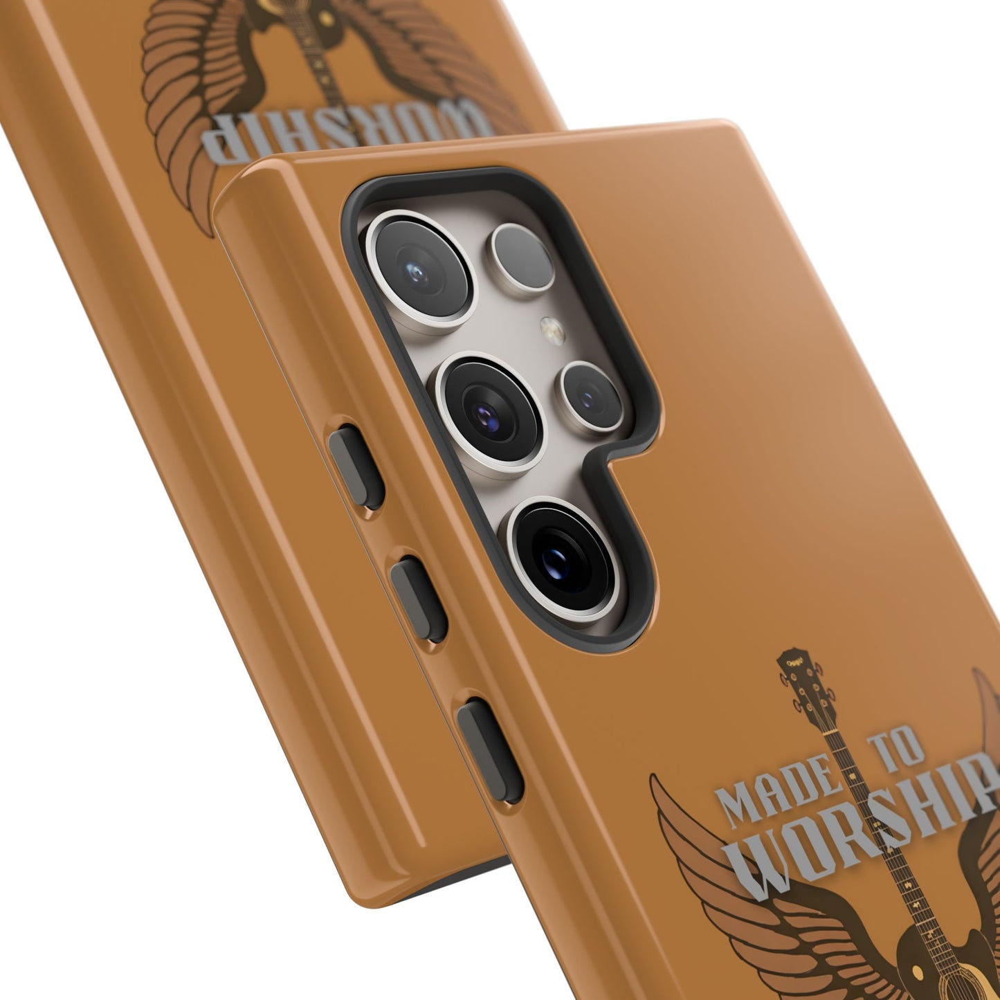 Tough Phone Case — "Made to Worship" Acoustic Guitar Wings Design