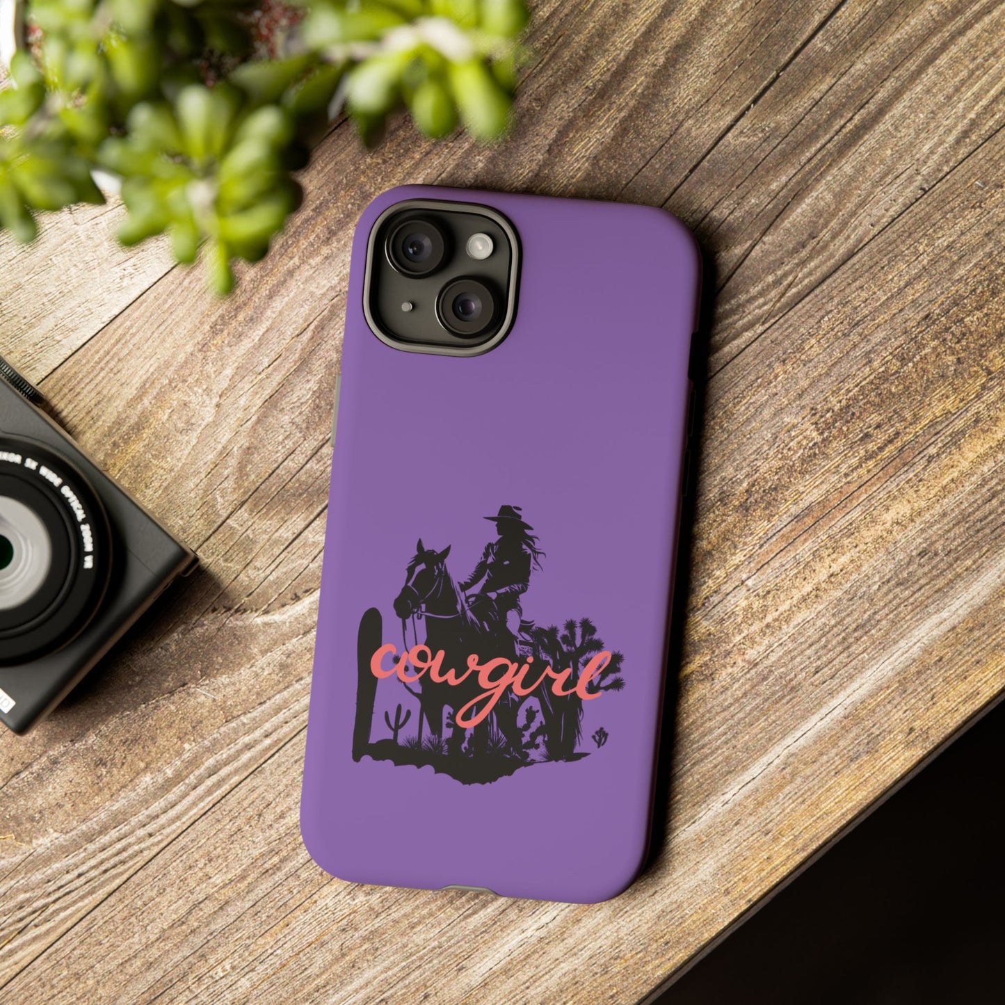 Cowgirl Phone Case — Purple Western Rider Protective Phone Cover