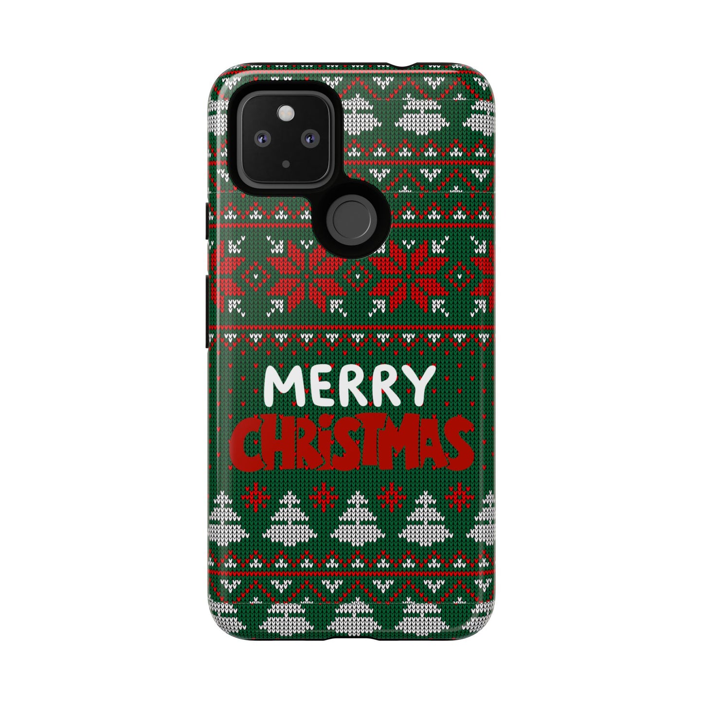Merry Christmas Phone Case - Festive Green Ugly Sweater Design