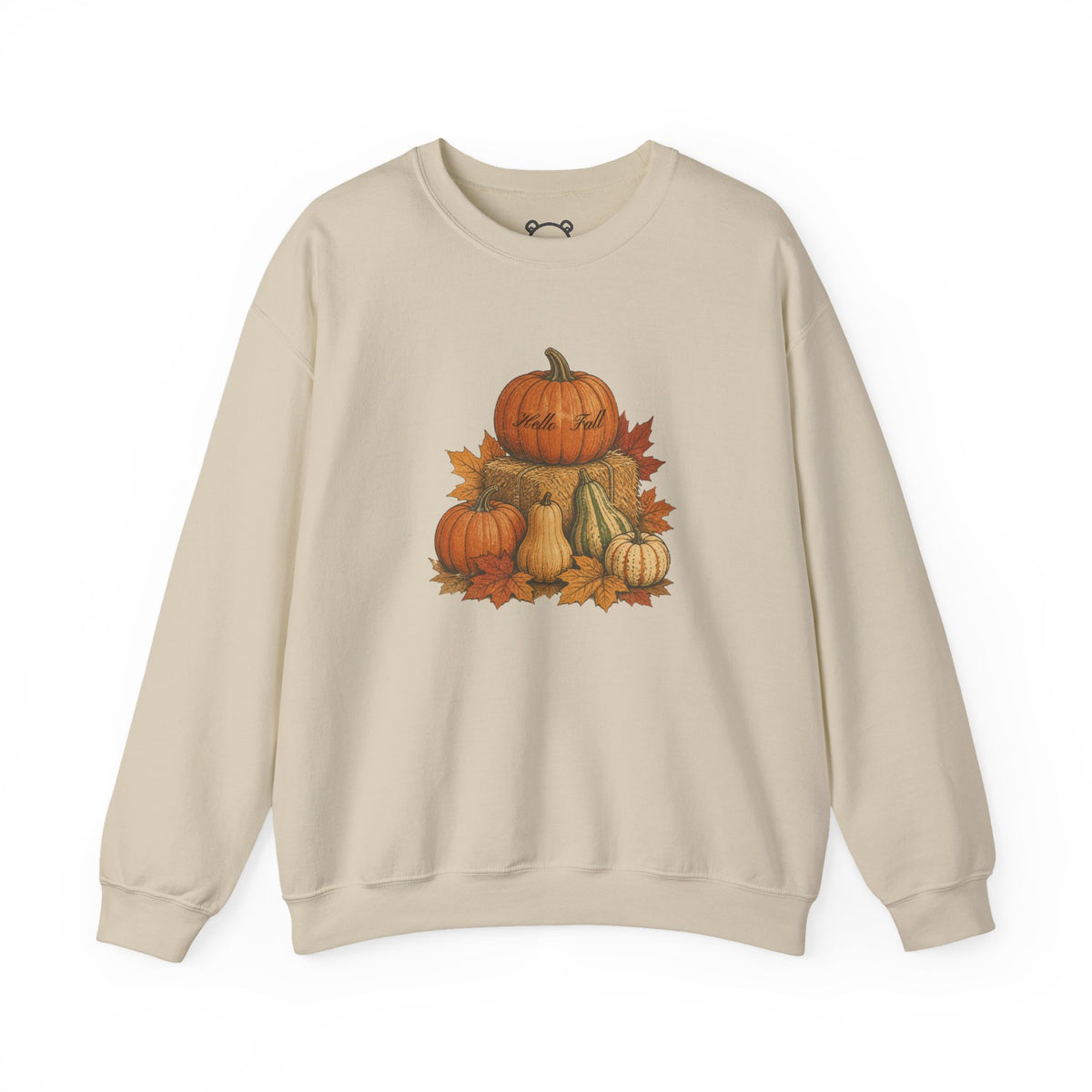 Pumpkin Patch Fall Sweatshirt – Autumn Pumpkins & Leaves Crewneck