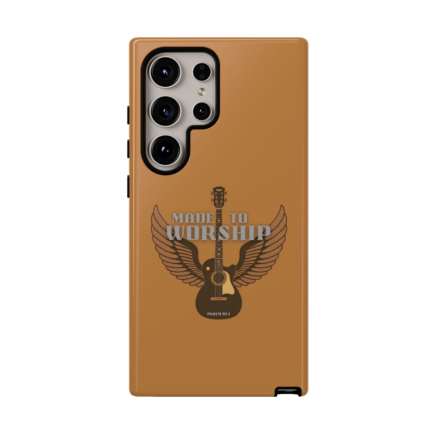 Tough Phone Case — "Made to Worship" Acoustic Guitar Wings Design