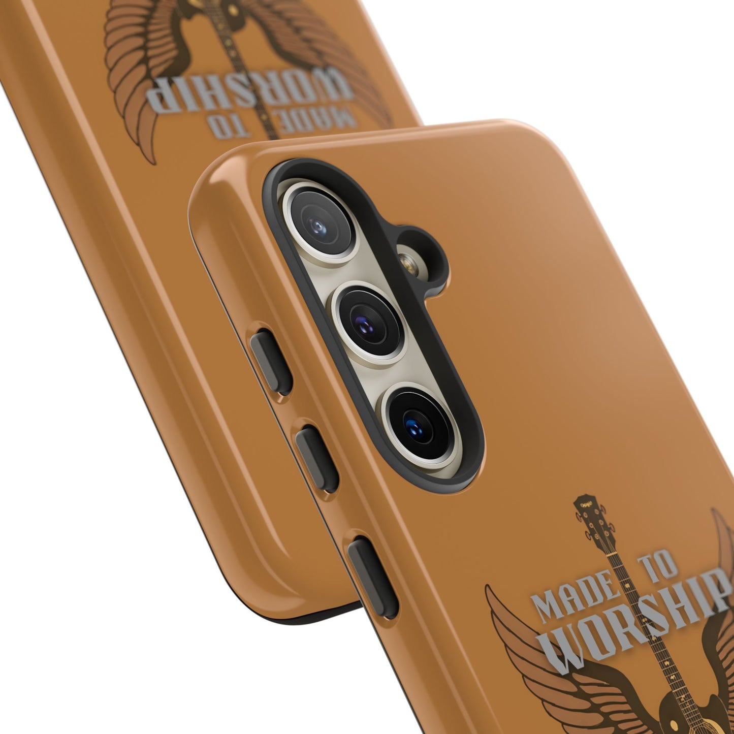 Tough Phone Case — "Made to Worship" Acoustic Guitar Wings Design