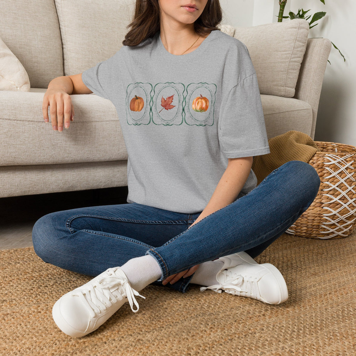 Autumn Trio Pumpkin & Leaf T-Shirt