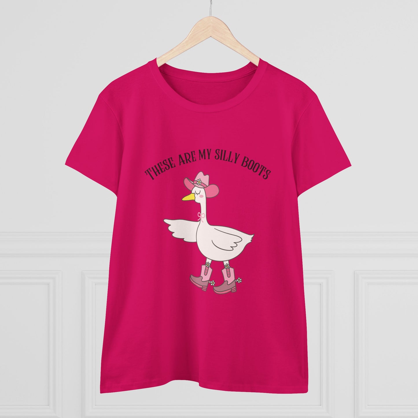Silly Boots Women's Cotton Tee - Fun Quirky Goose Shirt