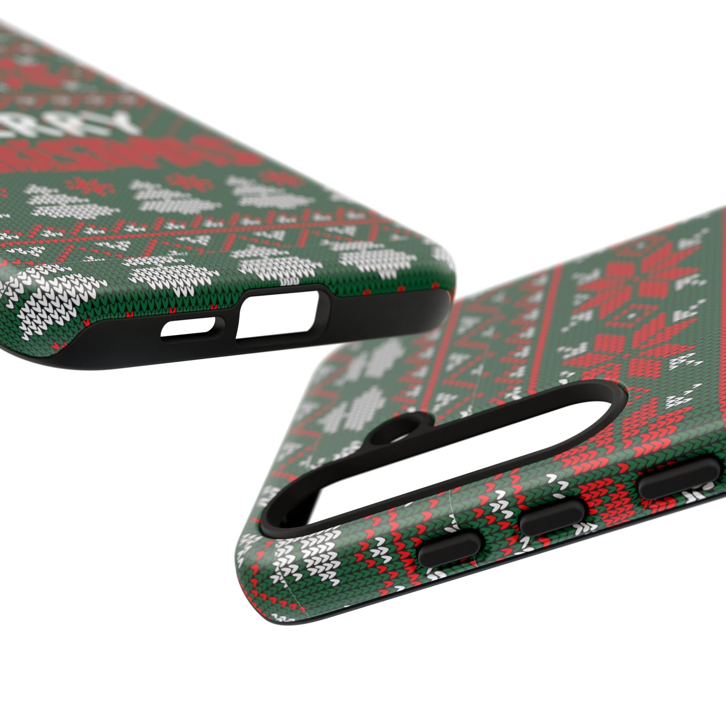 Merry Christmas Phone Case - Festive Green Ugly Sweater Design