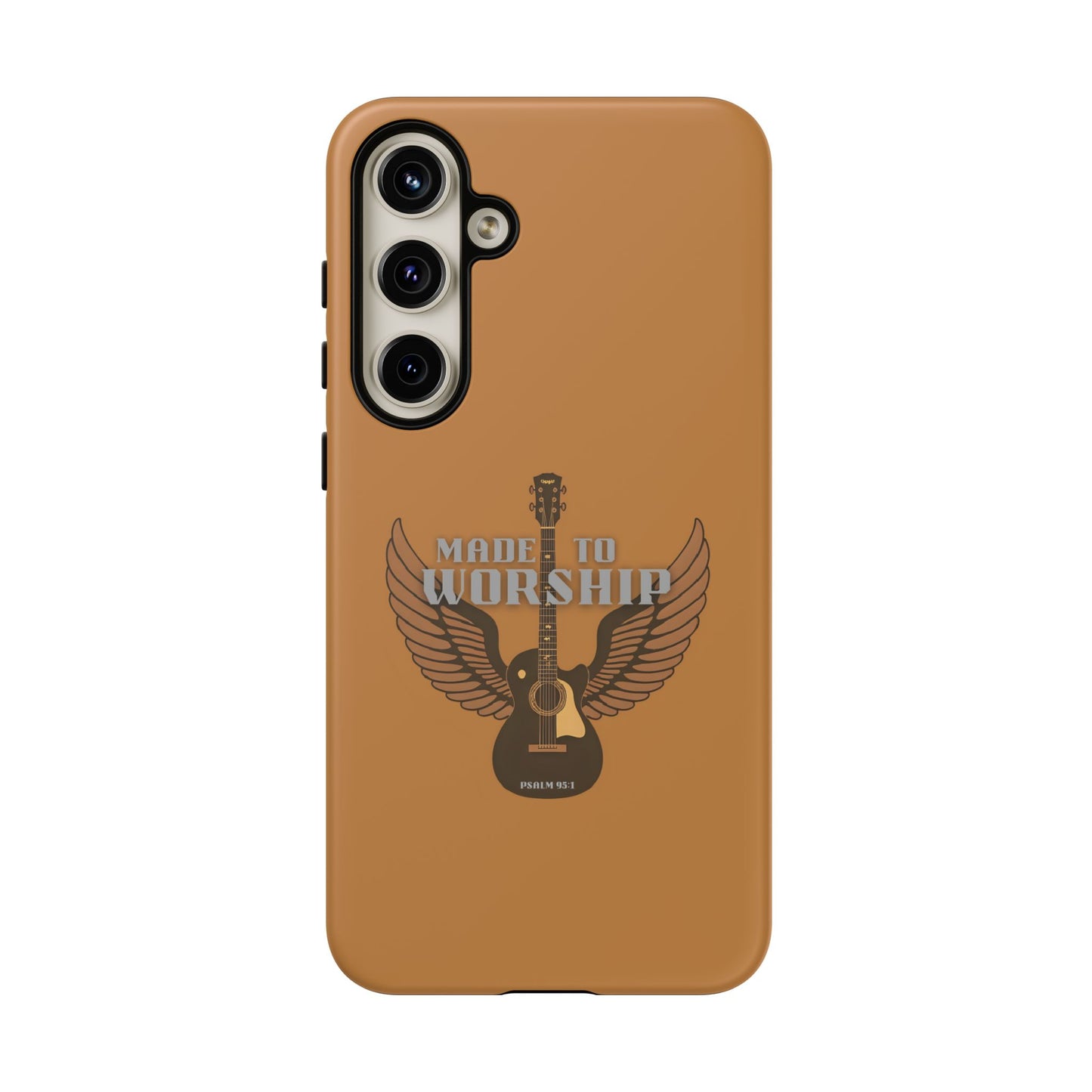 Tough Phone Case — "Made to Worship" Acoustic Guitar Wings Design