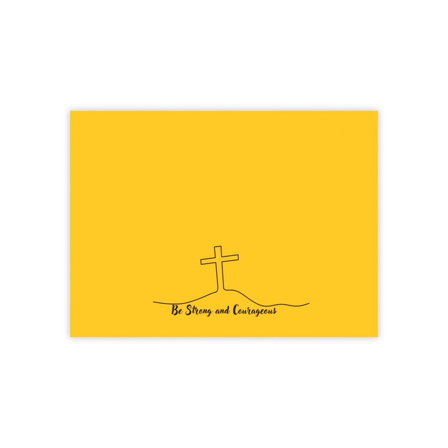 Faith Cross Post-it Notes — "Be Strong and Courageous" Yellow Sticky Pads