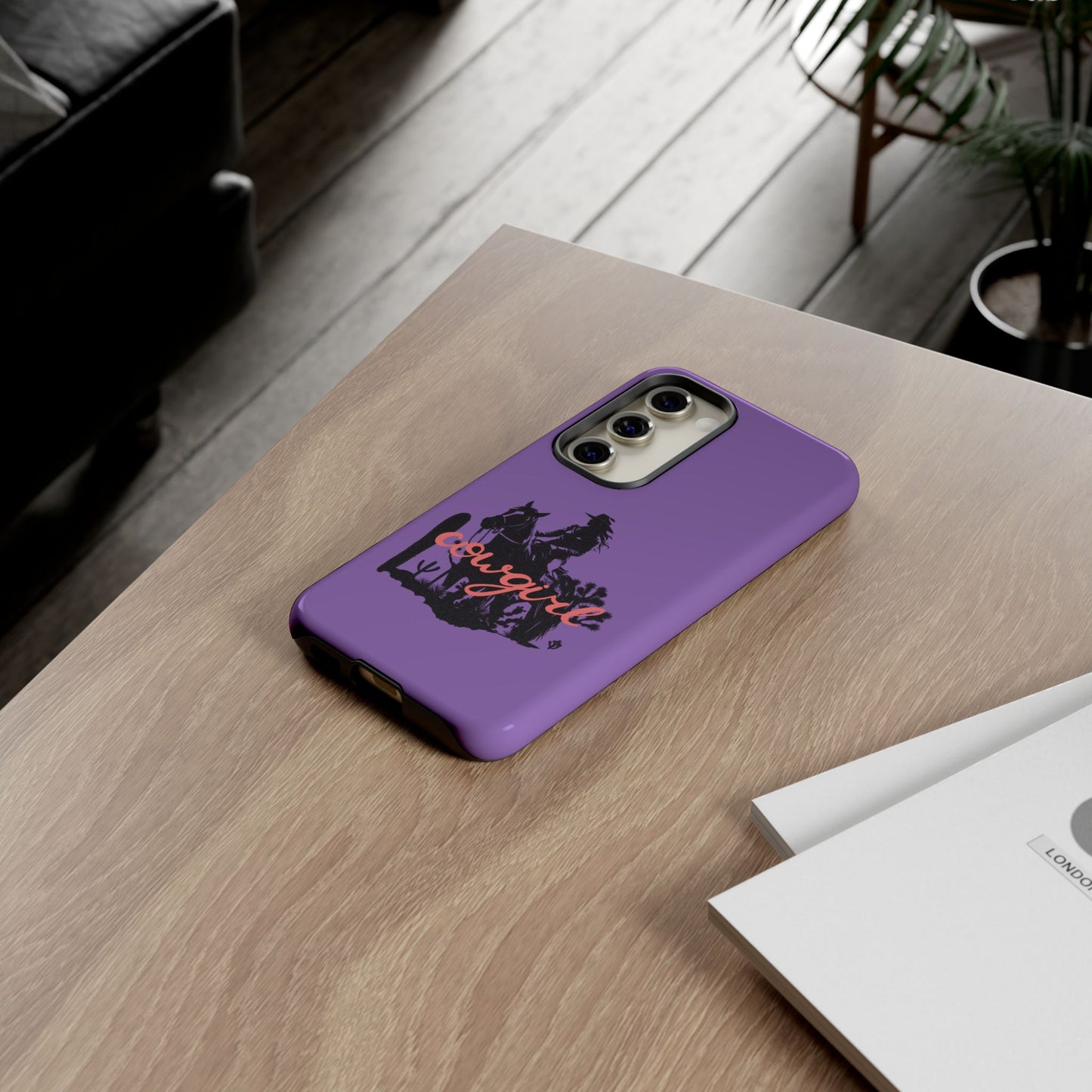 Cowgirl Phone Case — Purple Western Rider Protective Phone Cover