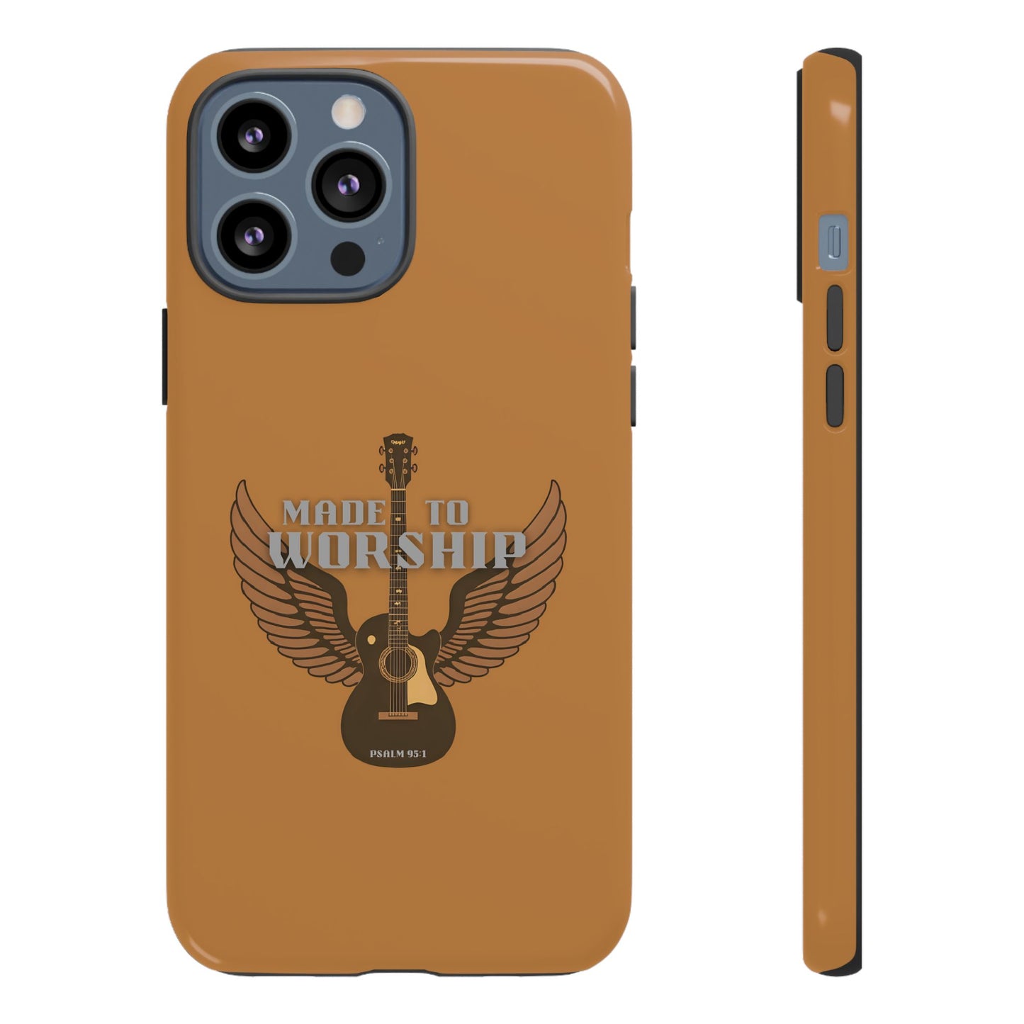 Tough Phone Case — "Made to Worship" Acoustic Guitar Wings Design