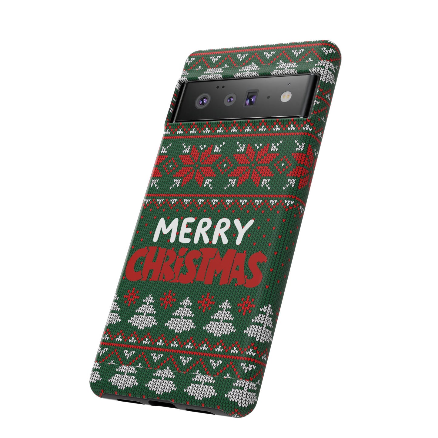 Merry Christmas Phone Case - Festive Green Ugly Sweater Design