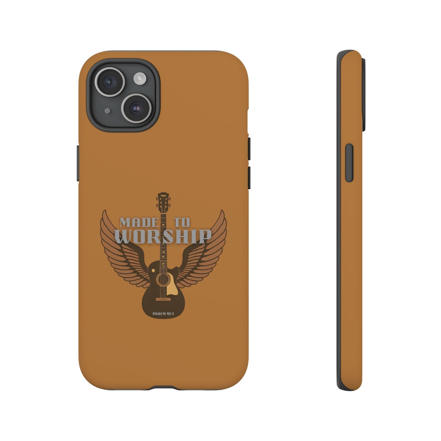 Tough Phone Case — "Made to Worship" Acoustic Guitar Wings Design
