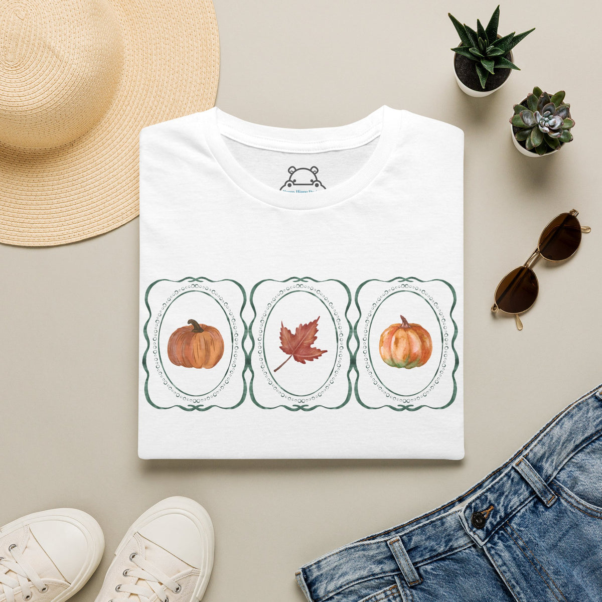 Autumn Trio Pumpkin & Leaf T-Shirt