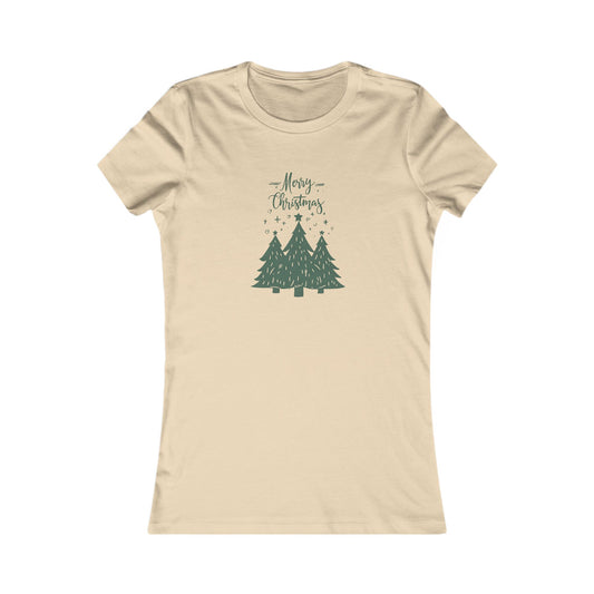 Christmas Tree Graphic Tee - "Merry Christmas" Women's Tee