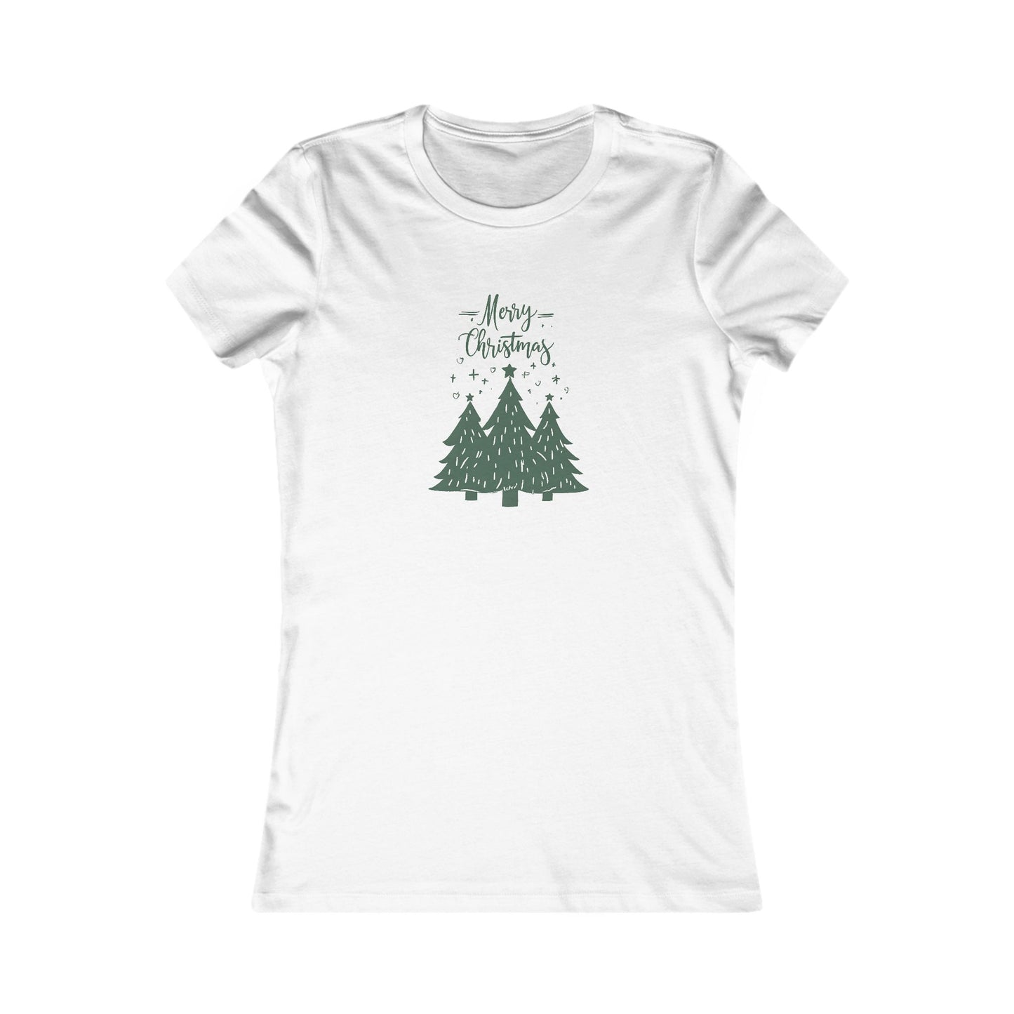 Christmas Tree Graphic Tee - "Merry Christmas" Women's Tee