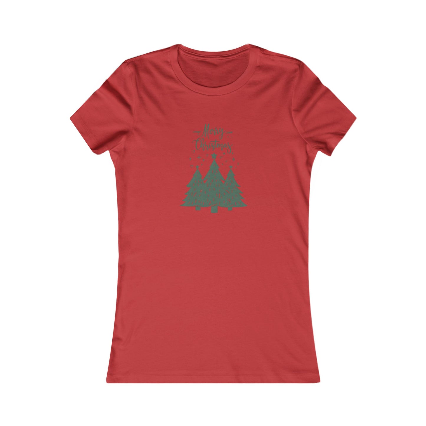 Christmas Tree Graphic Tee - "Merry Christmas" Women's Tee