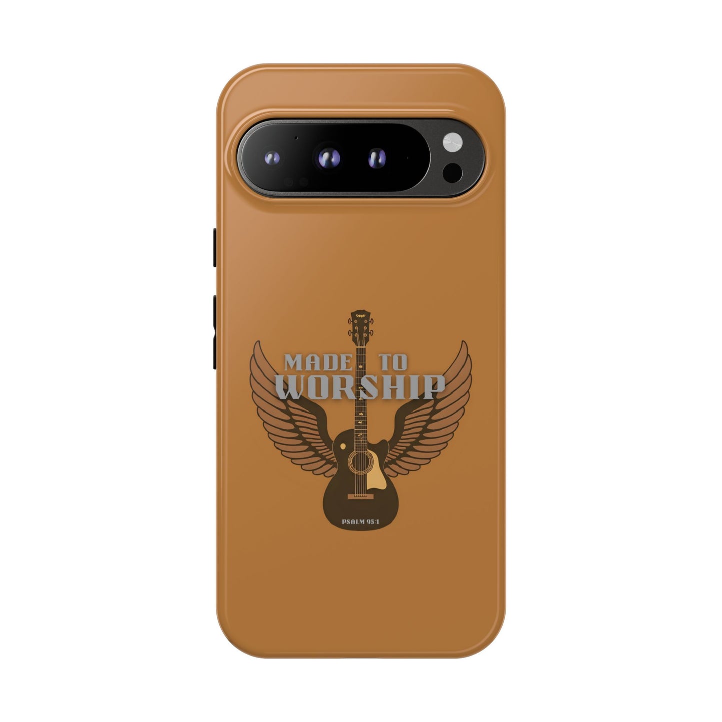 Tough Phone Case — "Made to Worship" Acoustic Guitar Wings Design