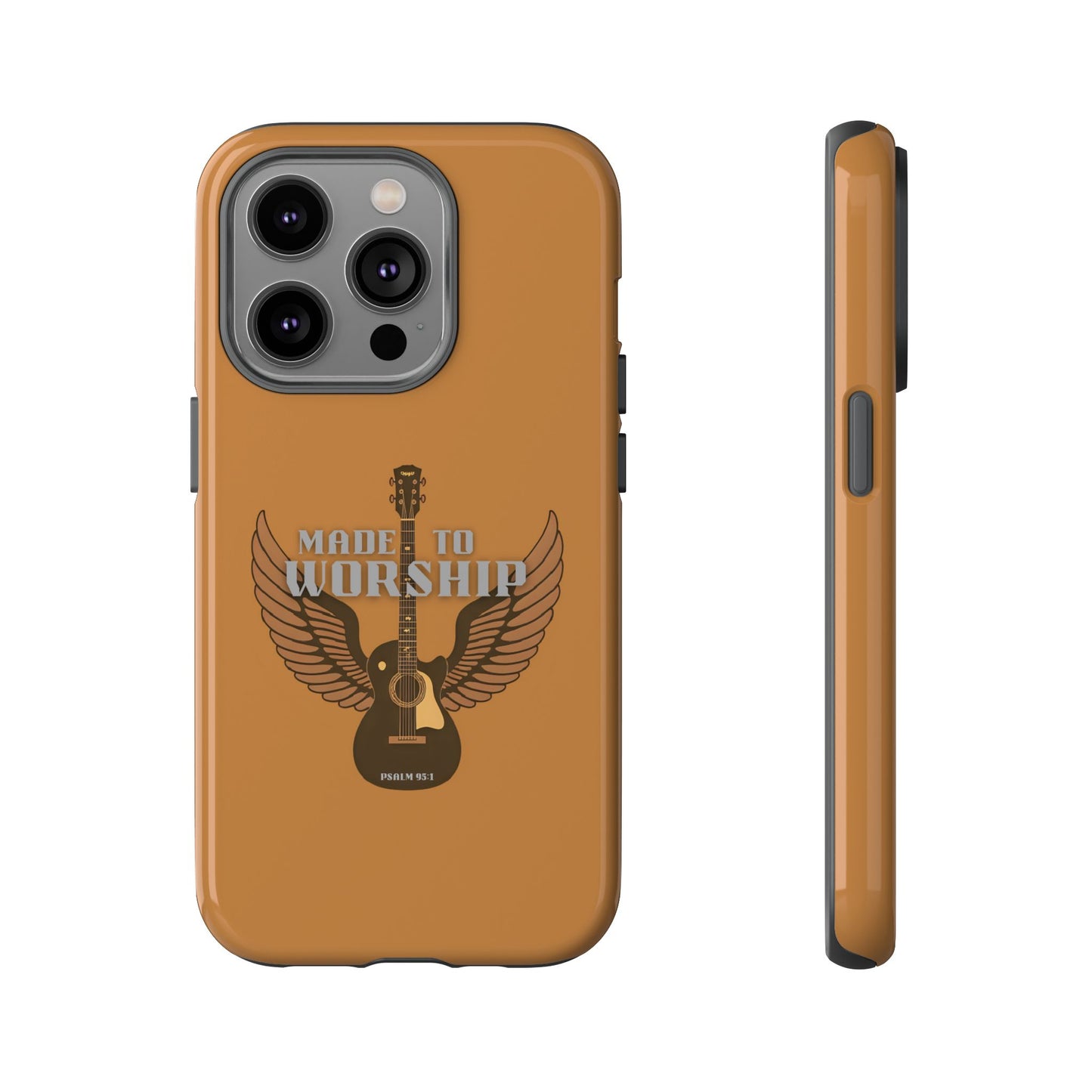Tough Phone Case — "Made to Worship" Acoustic Guitar Wings Design