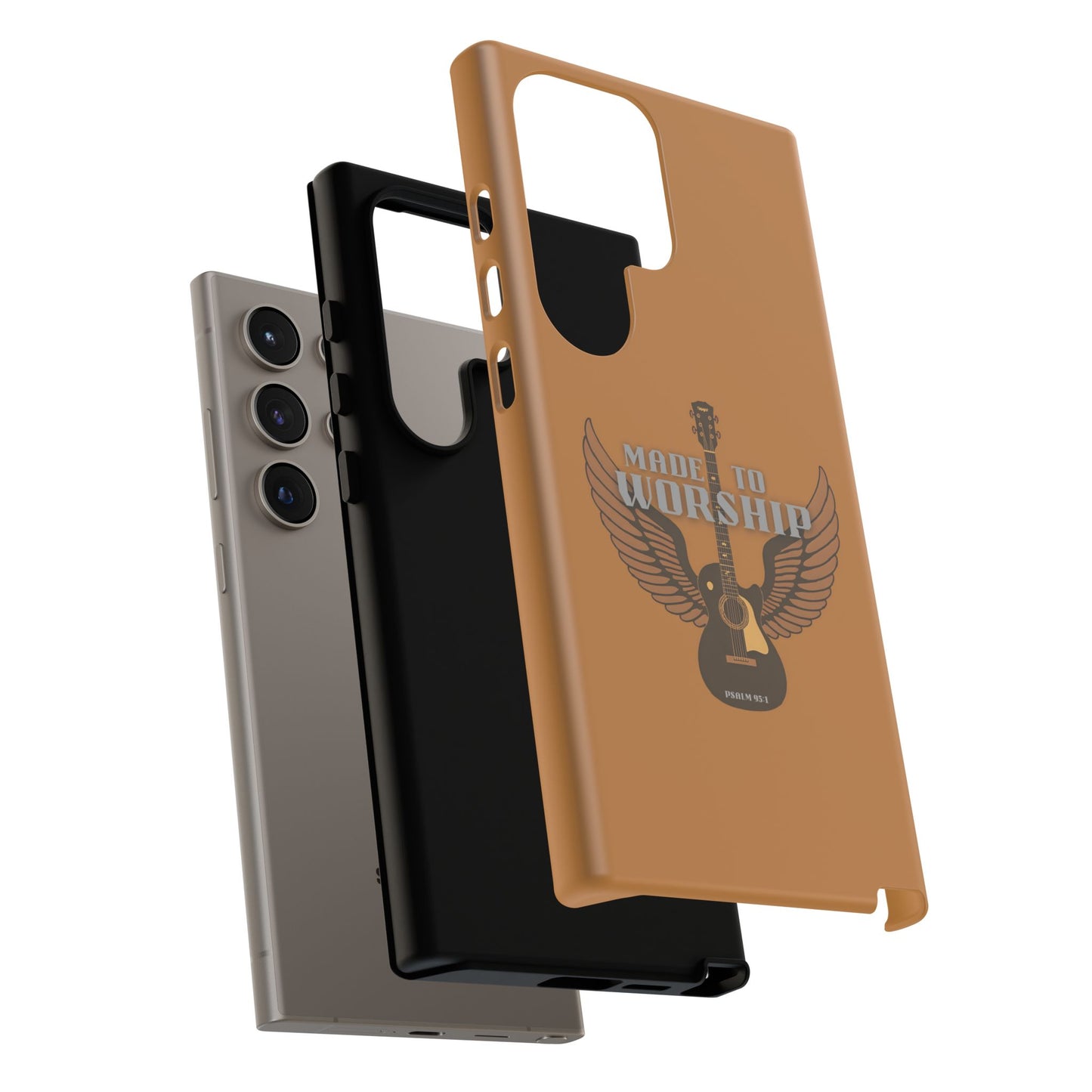 Tough Phone Case — "Made to Worship" Acoustic Guitar Wings Design