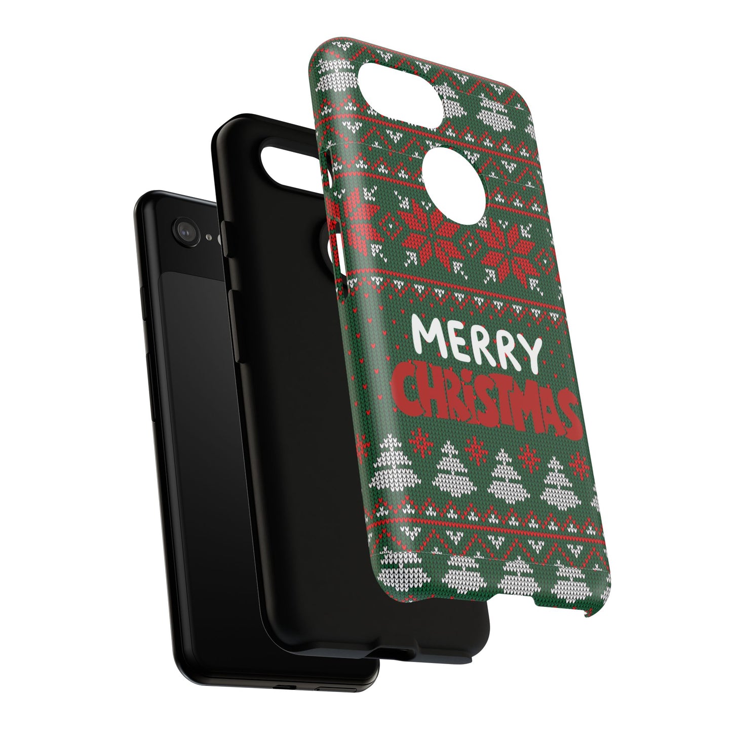 Merry Christmas Phone Case - Festive Green Ugly Sweater Design