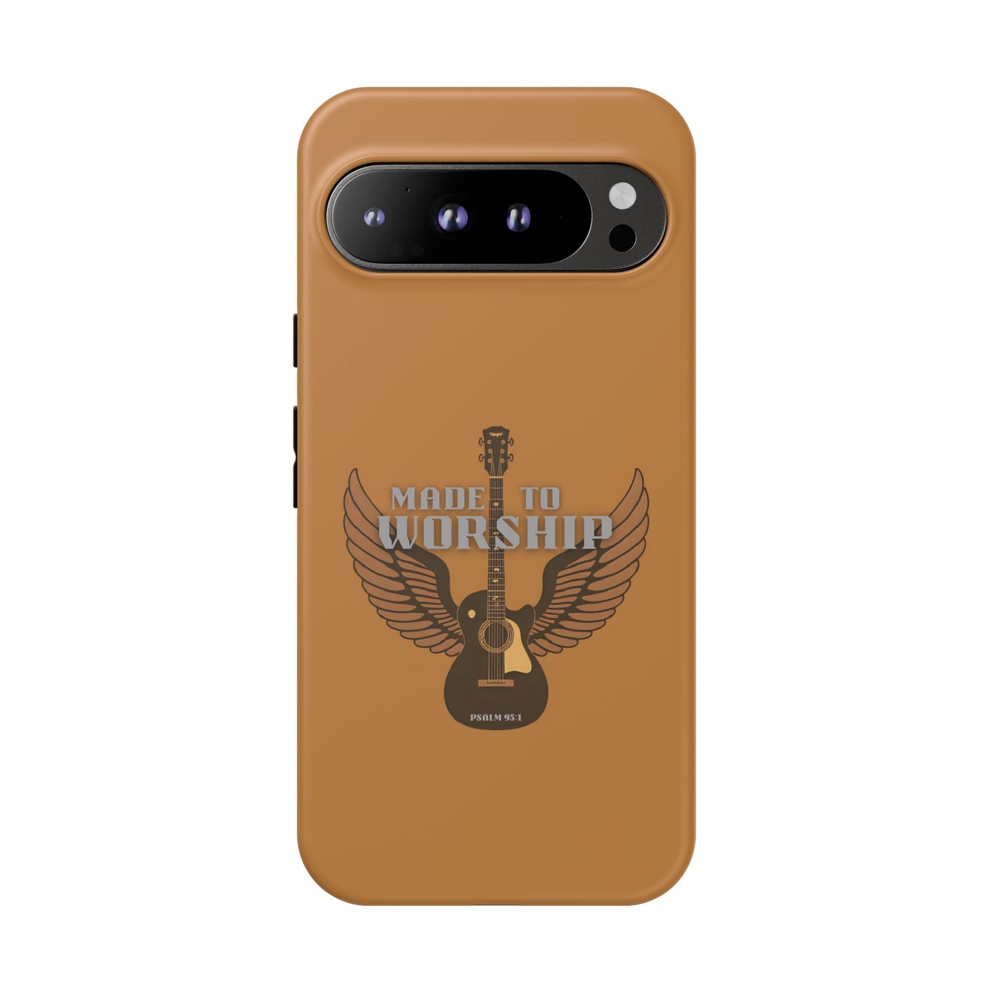 Tough Phone Case — "Made to Worship" Acoustic Guitar Wings Design