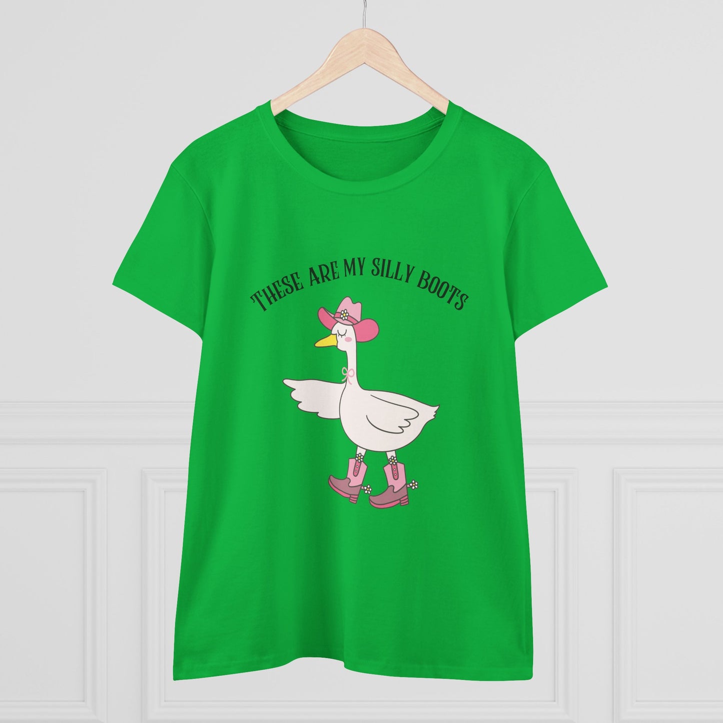 Silly Boots Women's Cotton Tee - Fun Quirky Goose Shirt