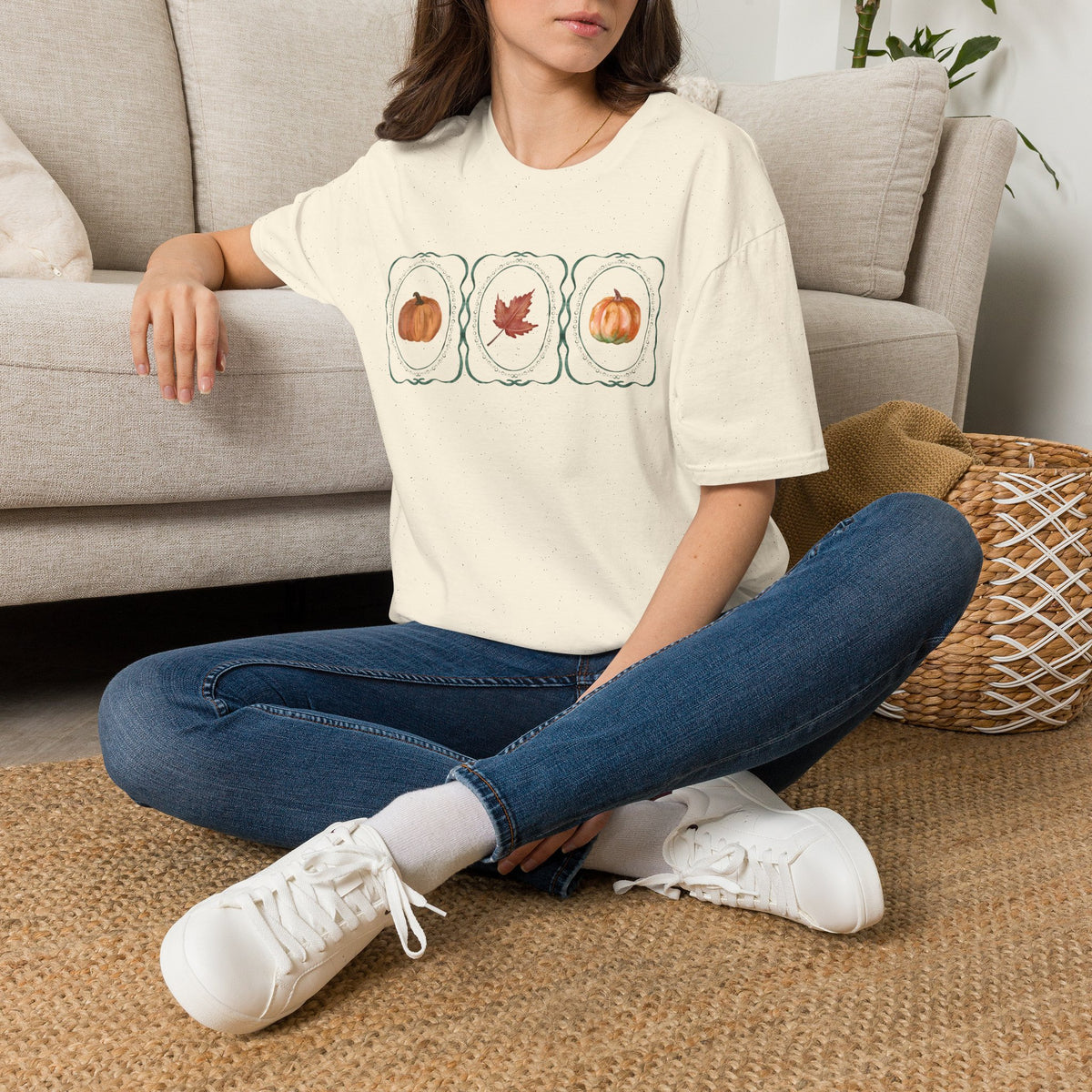 Autumn Trio Pumpkin & Leaf T-Shirt
