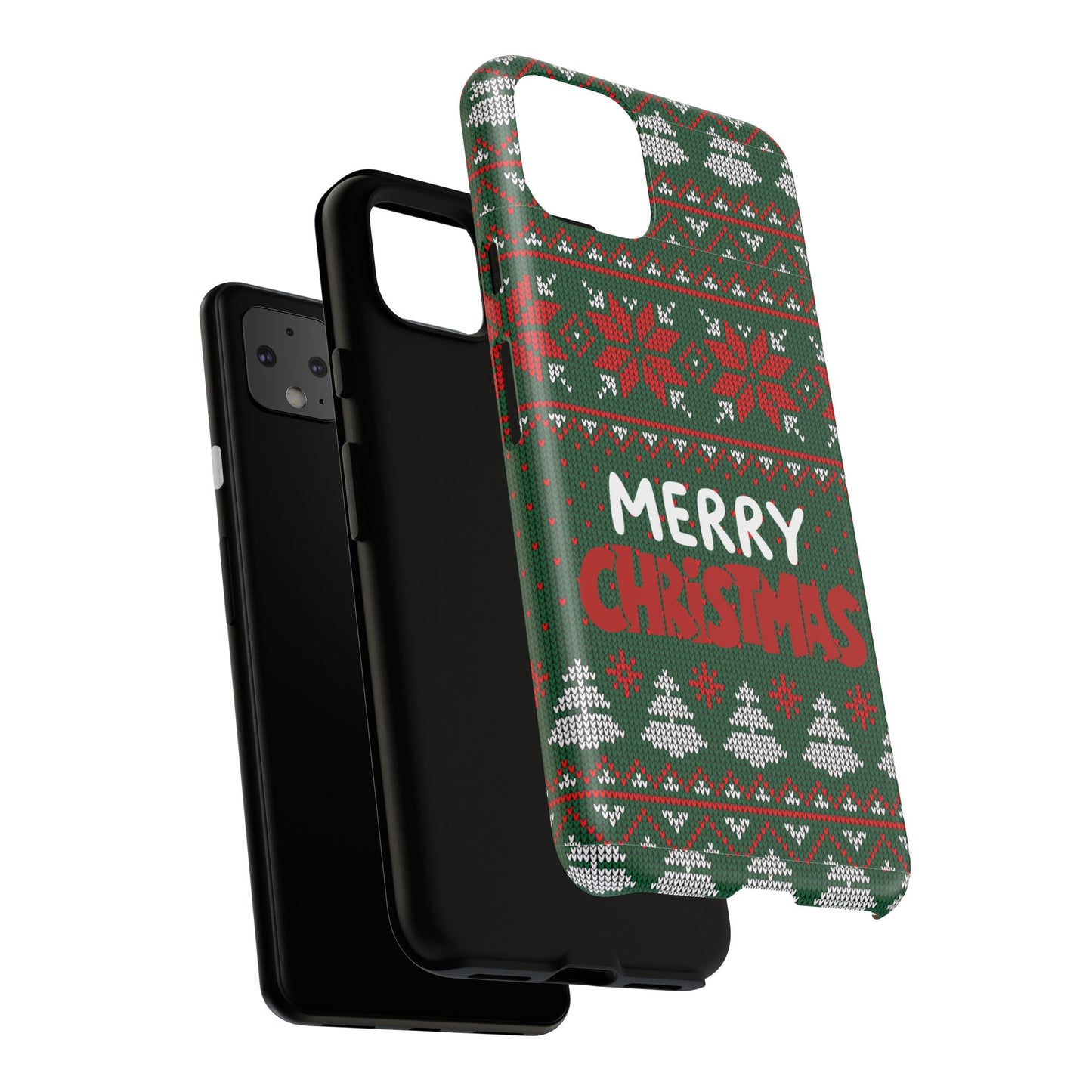 Merry Christmas Phone Case - Festive Green Ugly Sweater Design