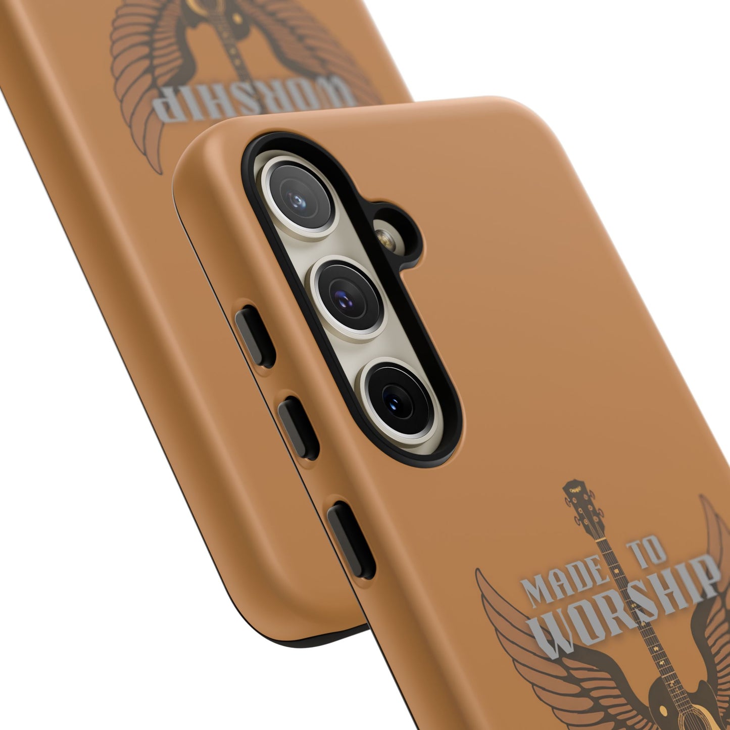 Tough Phone Case — "Made to Worship" Acoustic Guitar Wings Design
