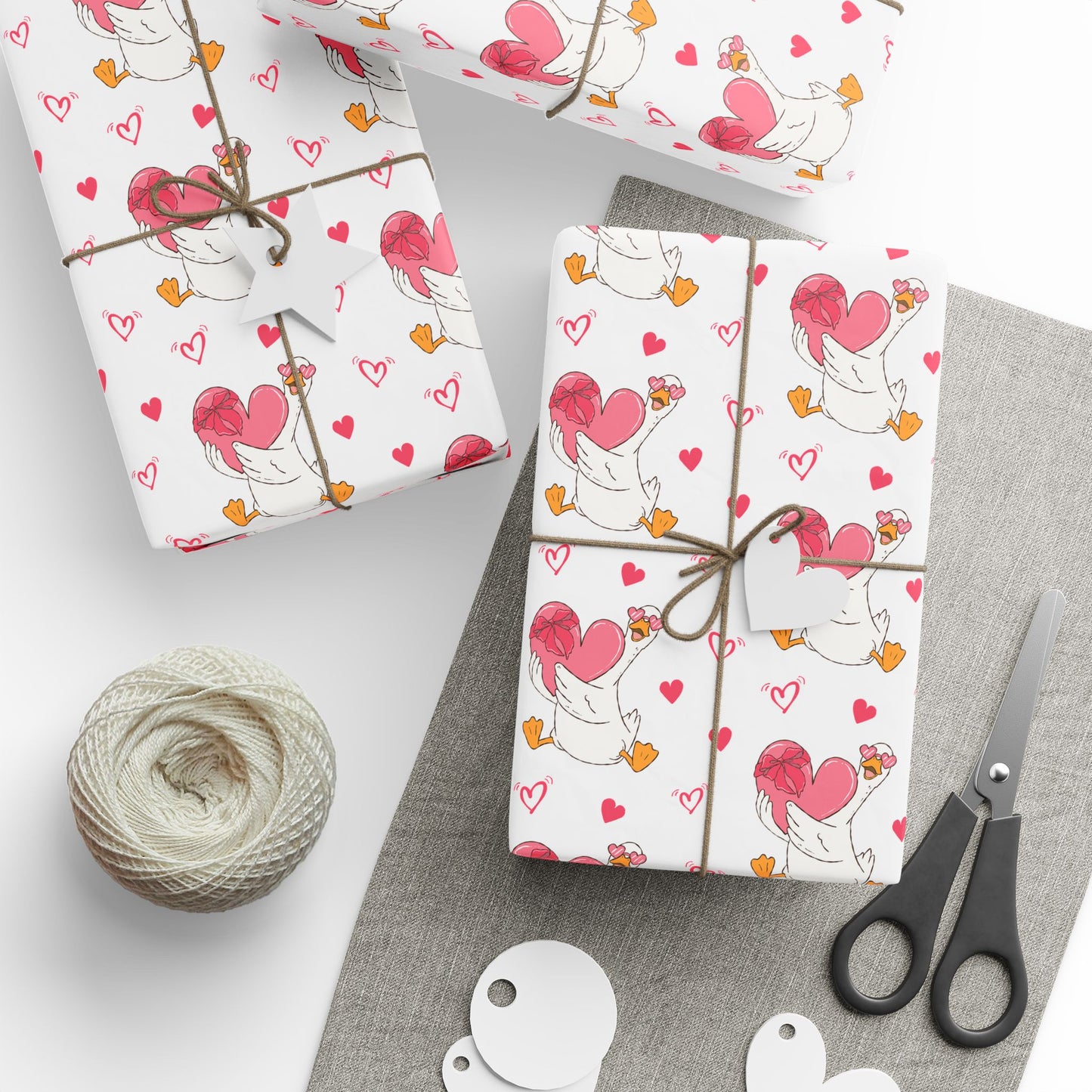 Romantic Love Goose Wrapping Paper Roll — Valentine's & Galentine's Gift Wrap