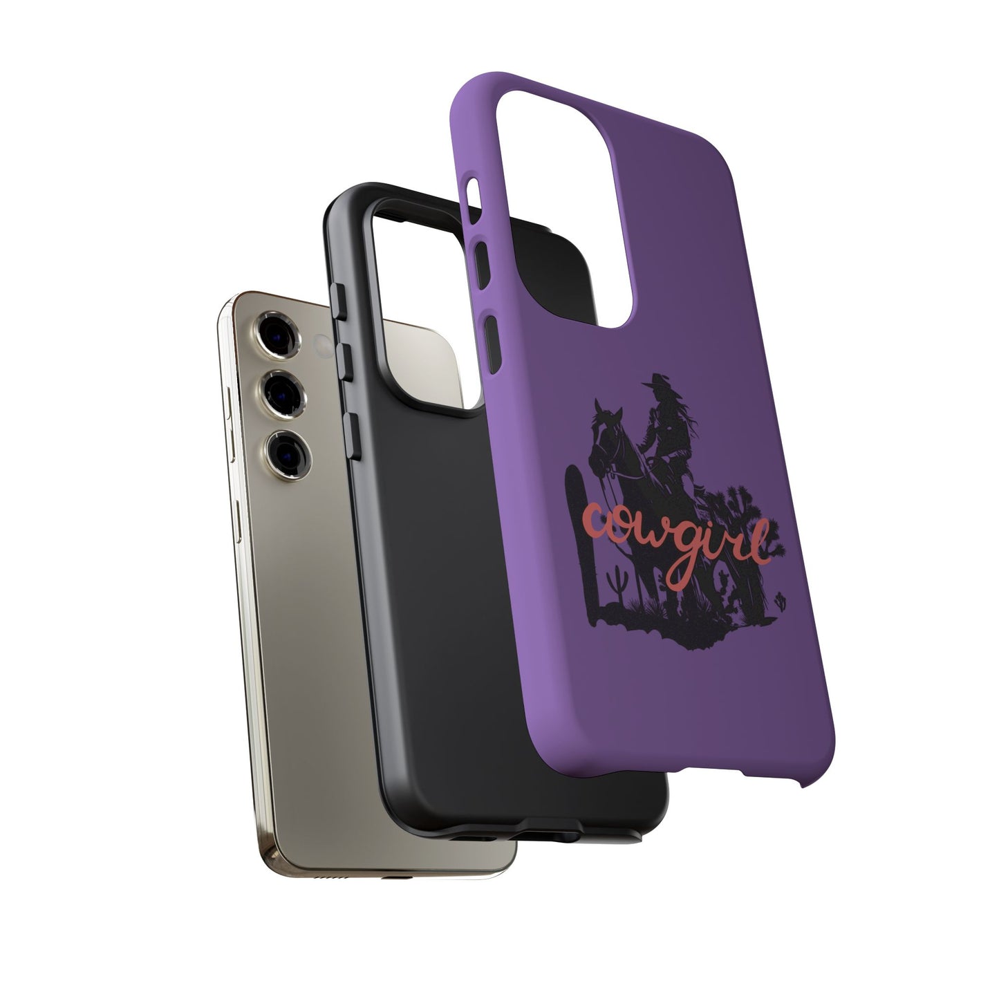 Cowgirl Phone Case — Purple Western Rider Protective Phone Cover