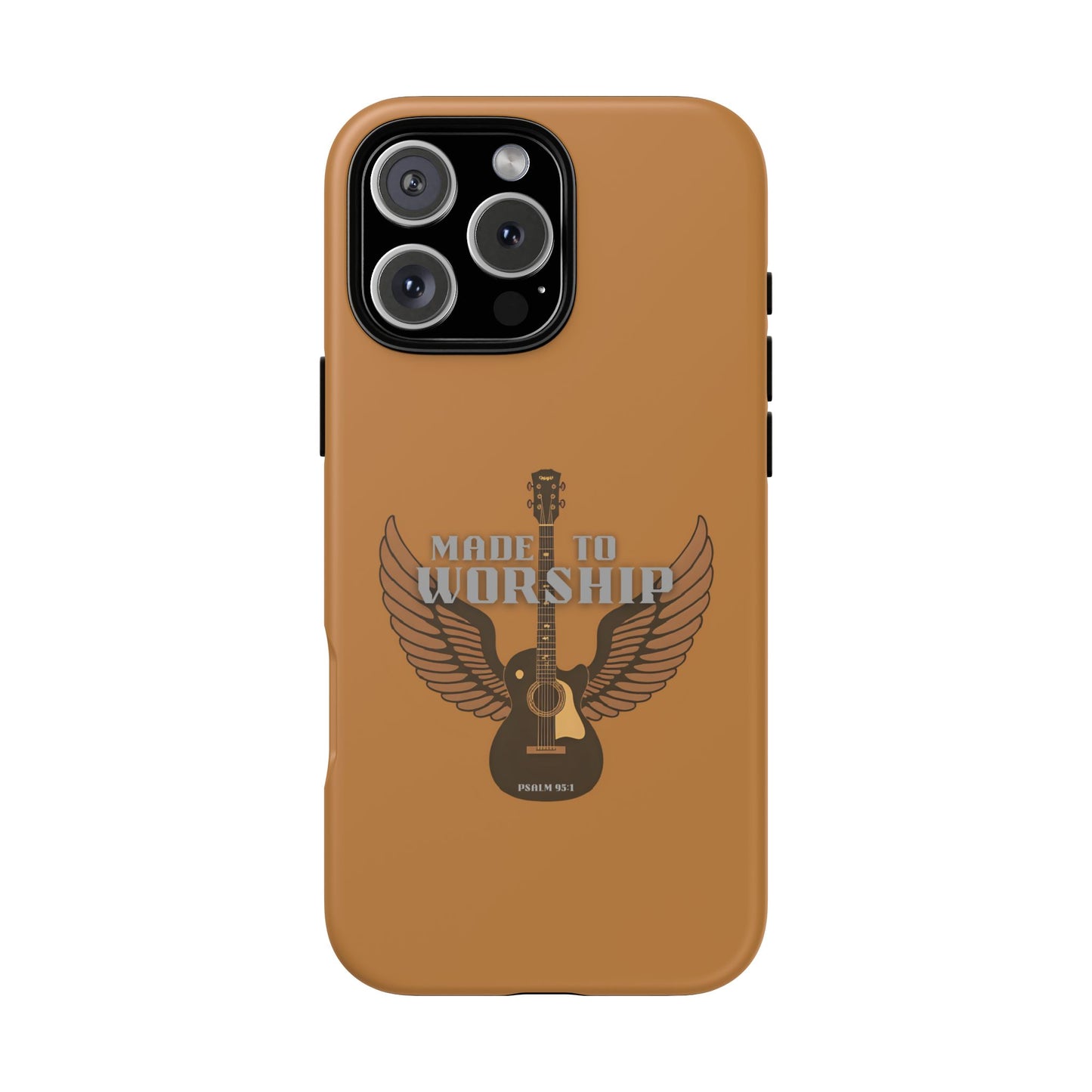 Tough Phone Case — "Made to Worship" Acoustic Guitar Wings Design