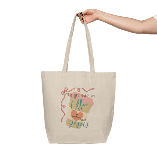 Coffee and Jesus Canvas Shopping Tote