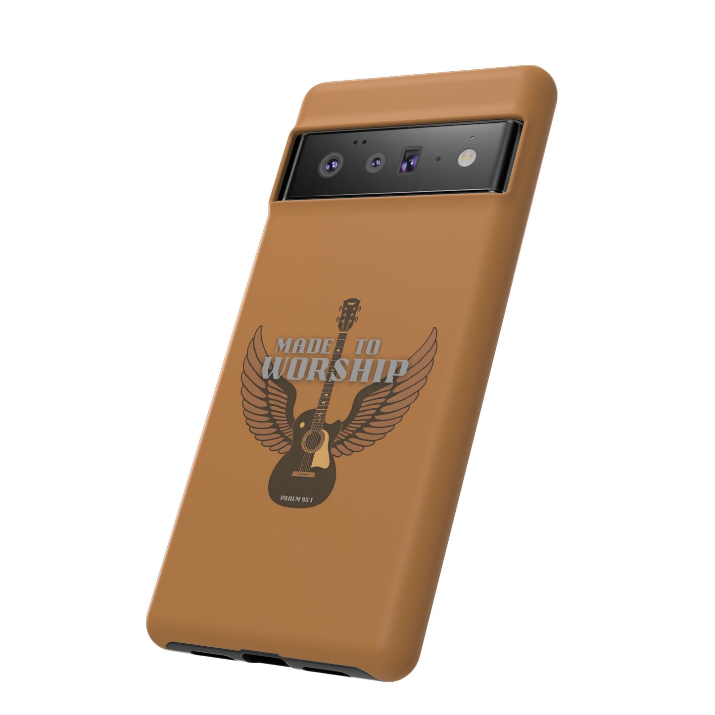 Tough Phone Case — "Made to Worship" Acoustic Guitar Wings Design