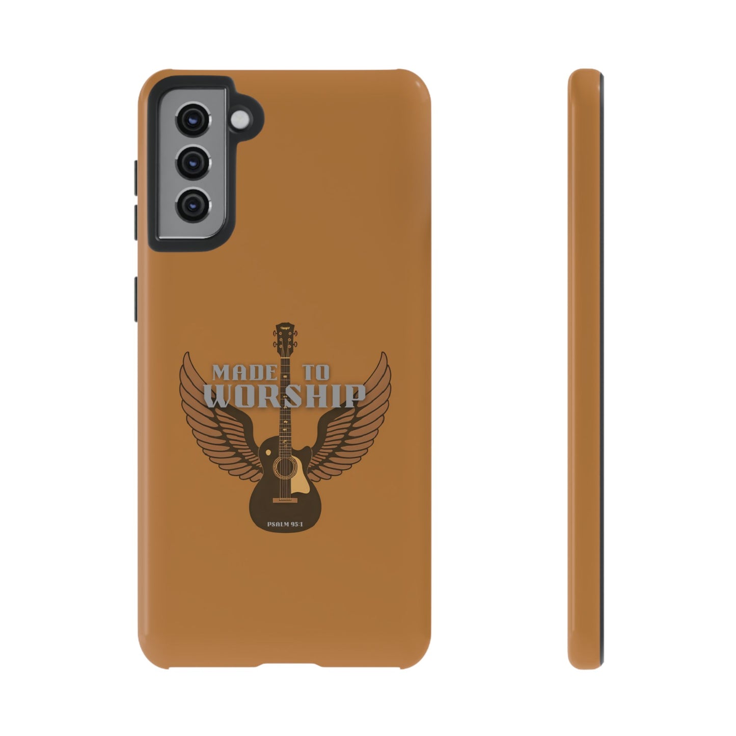 Tough Phone Case — "Made to Worship" Acoustic Guitar Wings Design